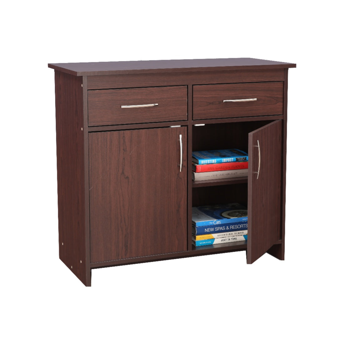 Albert Engineered Wood 2 Door Cabinet in Cherry Brown Colour