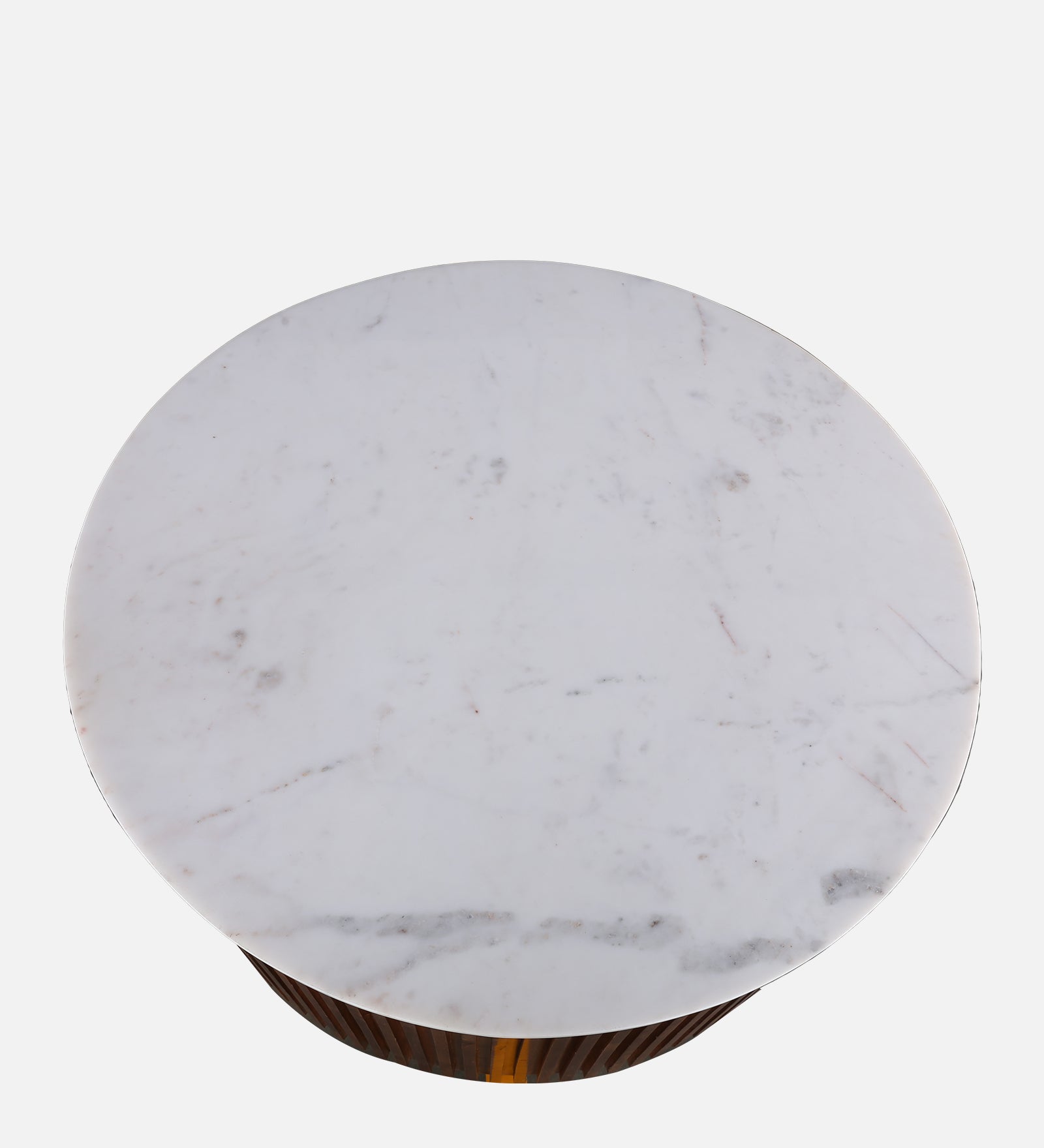 Luminara Marble Top Center Table in White and Gold Colour
