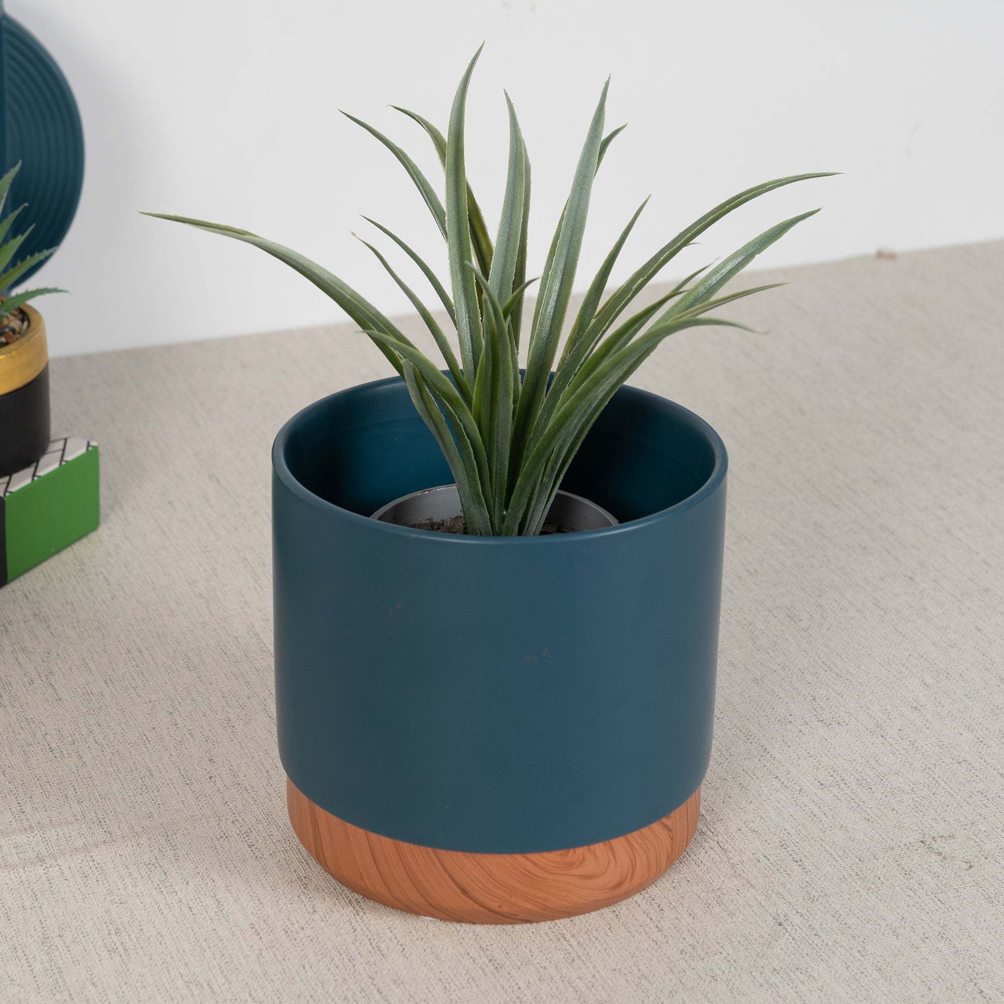 Alura Milan Ceramic Planter 16Cm in Blue Colour
