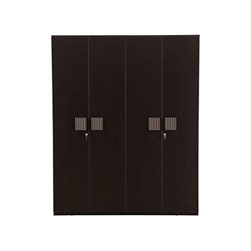 Tiago Engineered Wood Four Door Wardrobe in Wenge Colour