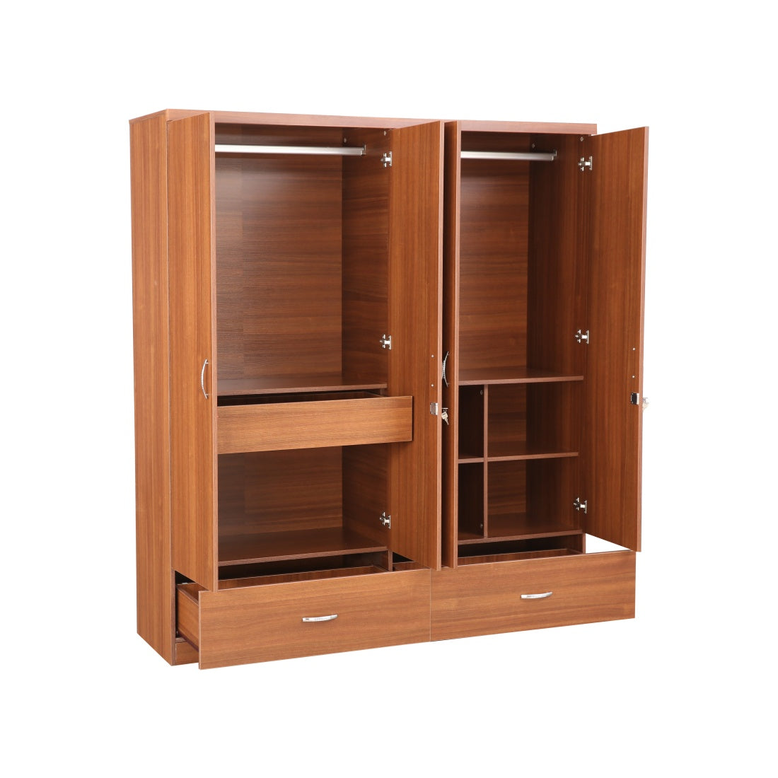 Ultima 4 door wardrobe in Walnut Colour