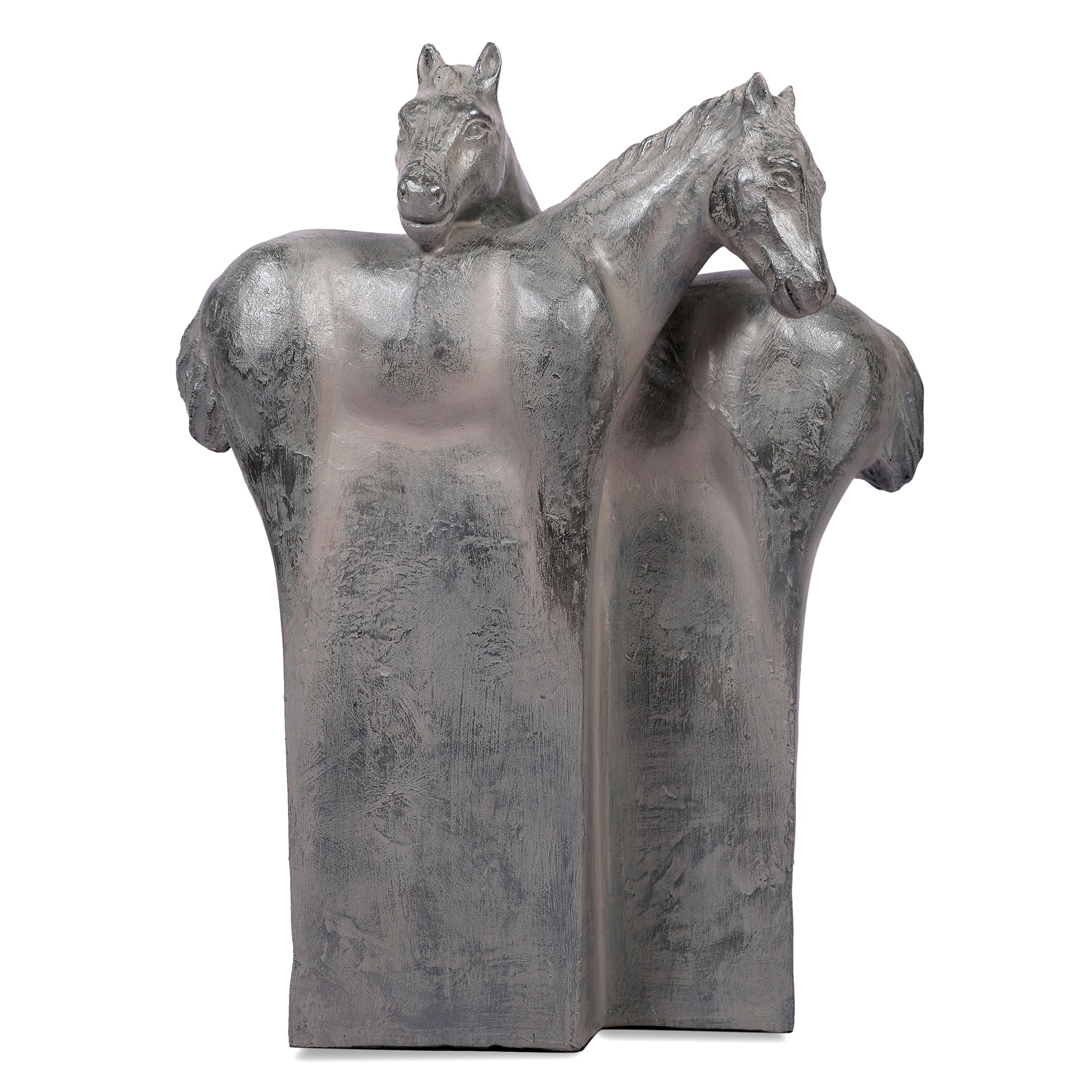 Stella Silver Pearl Finish Polyresin Horse Table D&eacute;cor