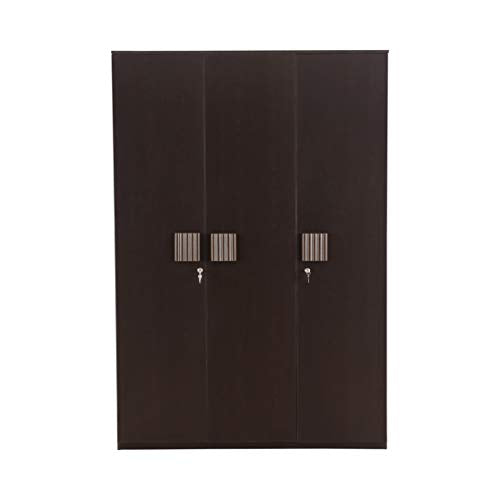 Tiago Engineered Wood Three Door Wardrobe in Wenge Colour