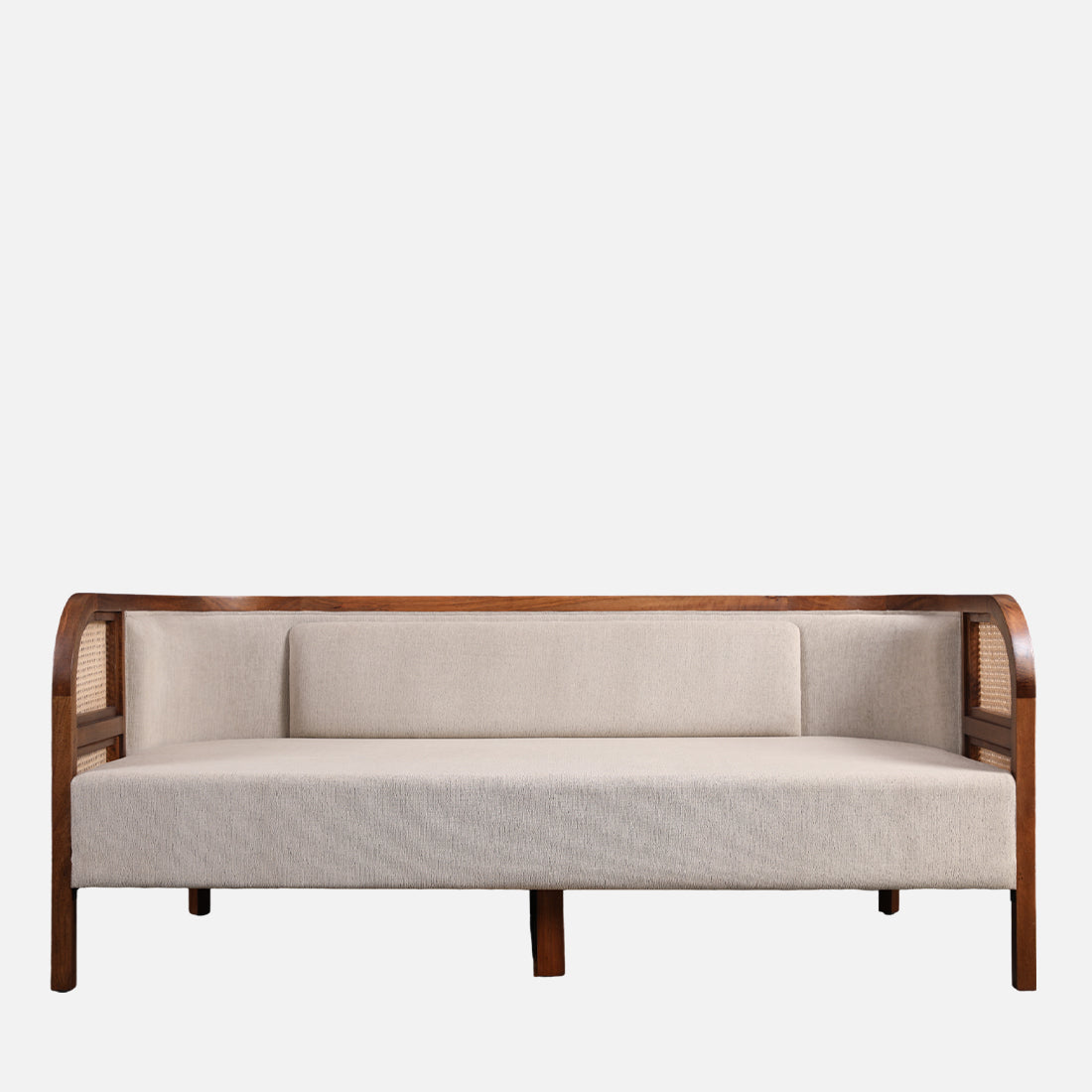 Siam Solidwood Three Seater Sofa in Beige Colour