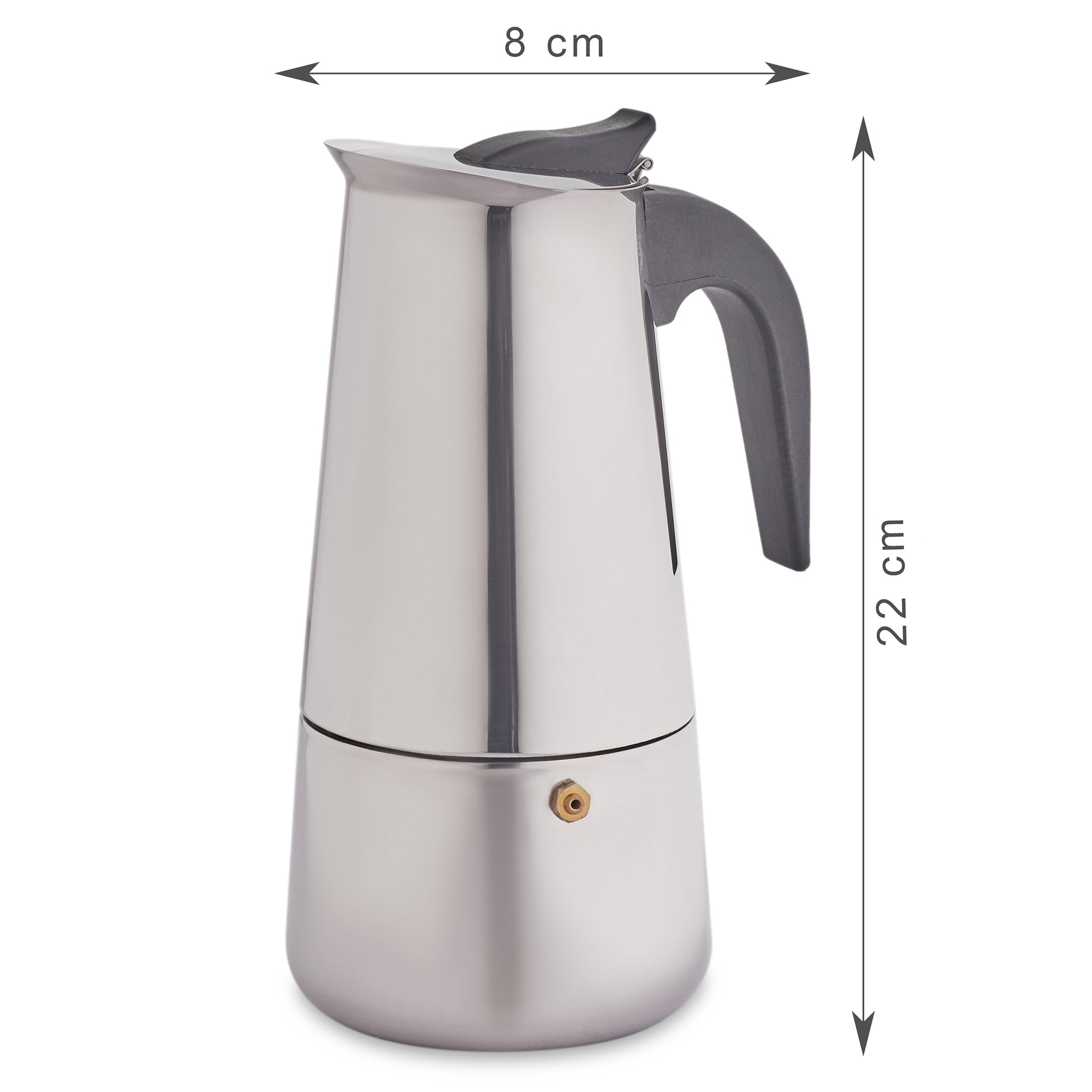 Brew Steel Moka Pot Coffee Maker 450 ml in Silver Colour