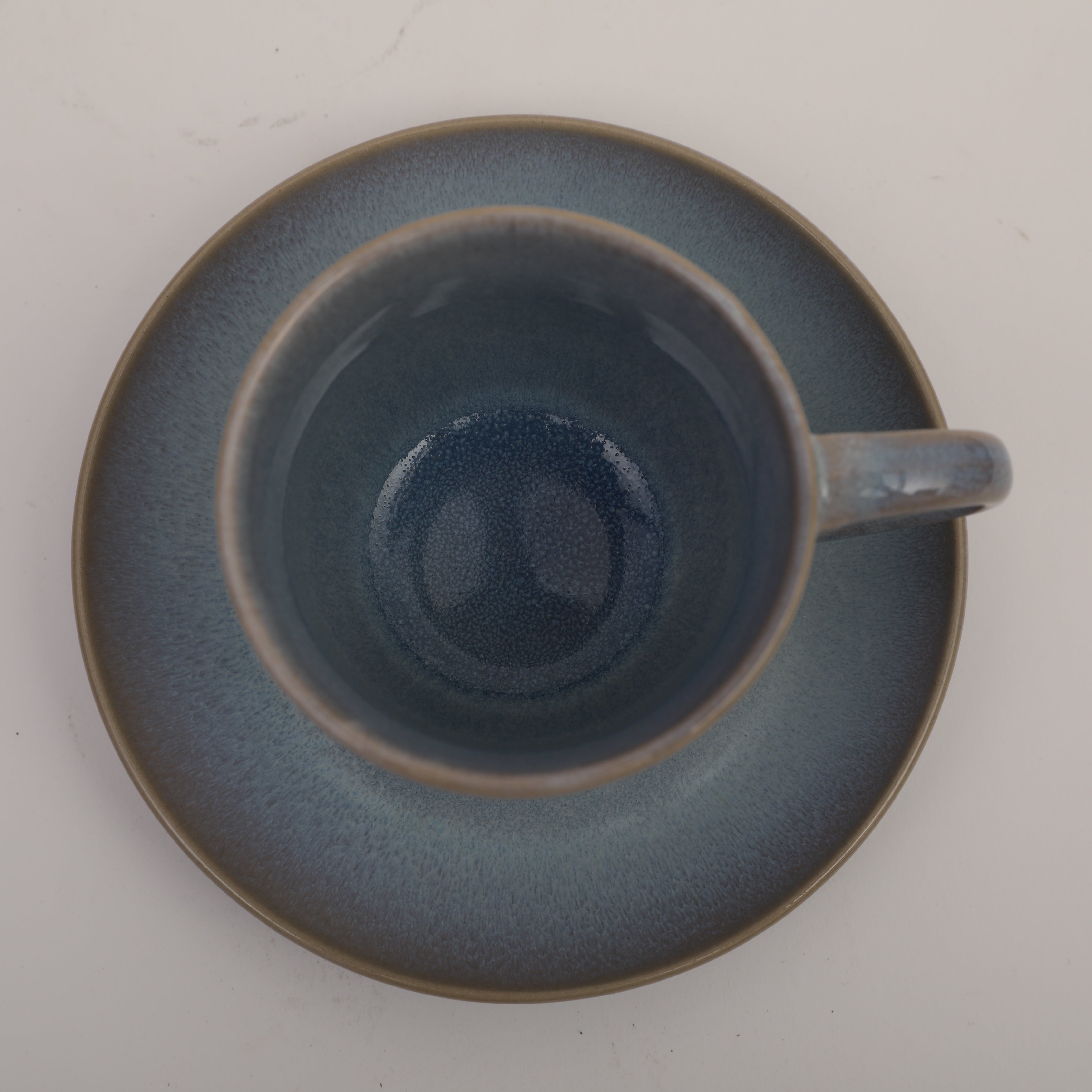 Living Essence Earl Cup & Saucer Set of 4 Pcs in Ocean Blue Colour