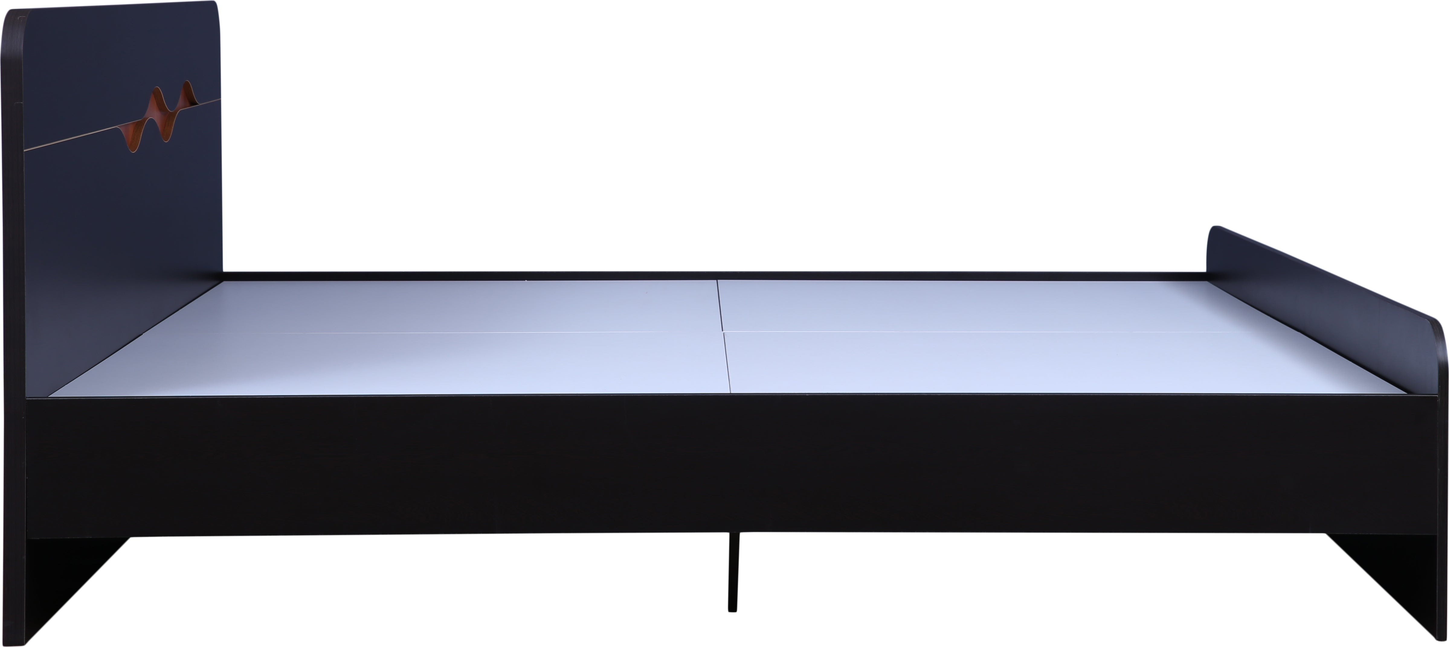 Swirl Queen bed without storage in Dark Oak Colour