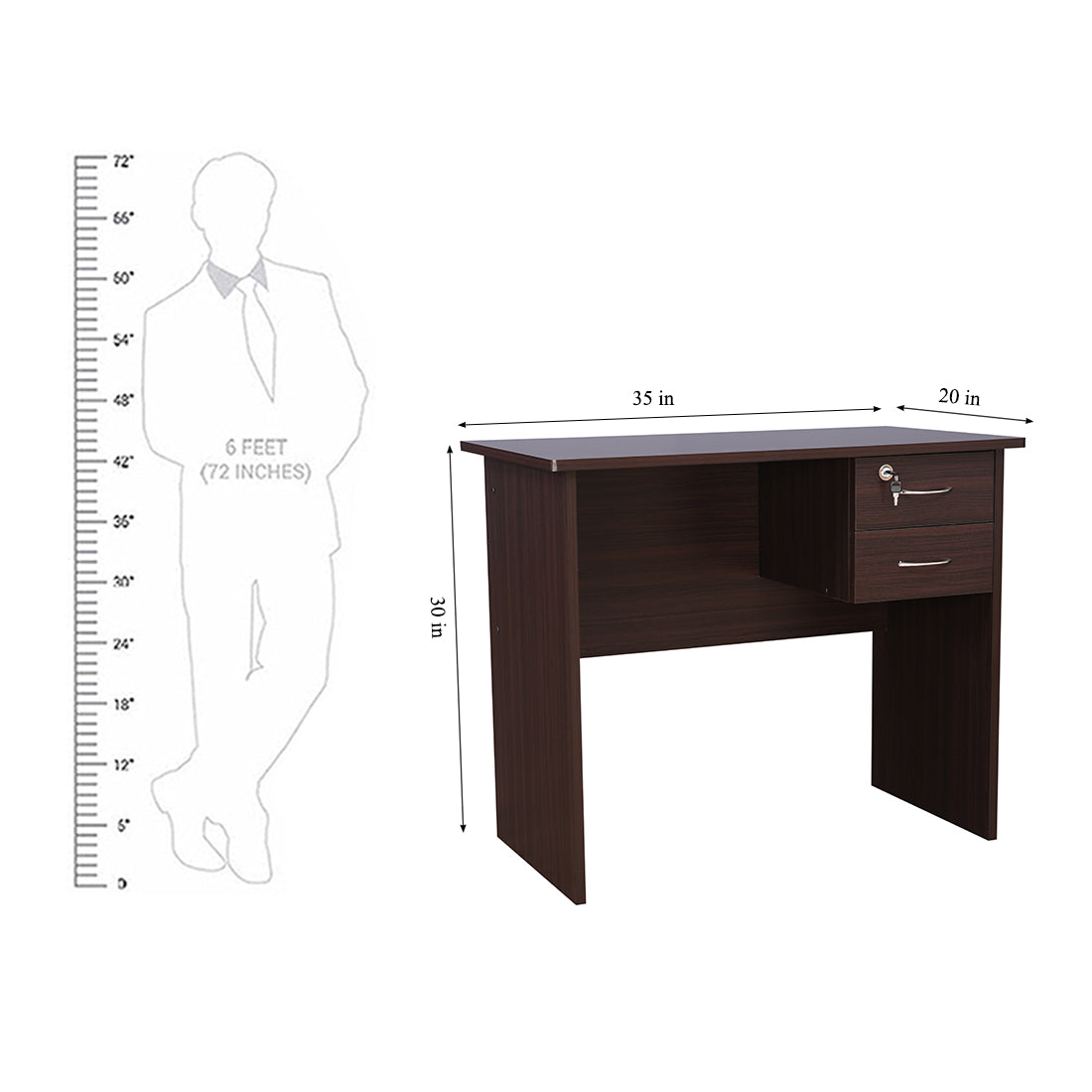 Simply Study Table in Walnut Colour