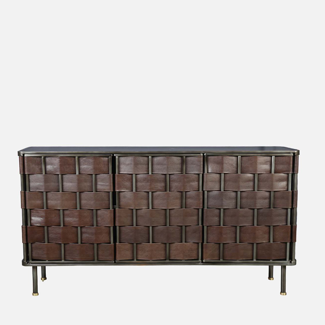Theodore Metal Sideboard in Walnut Colour