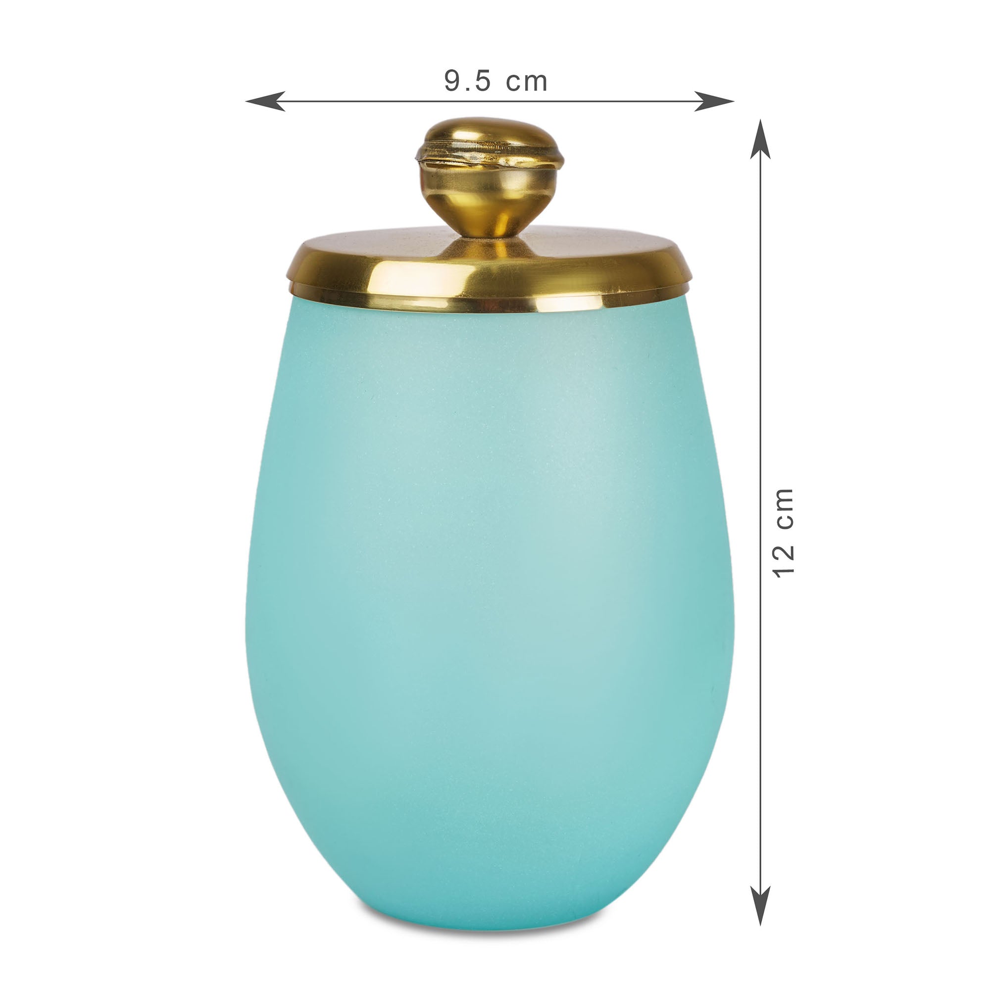 Emilia Glass Frosted Colored Tumbler in Turq Colour