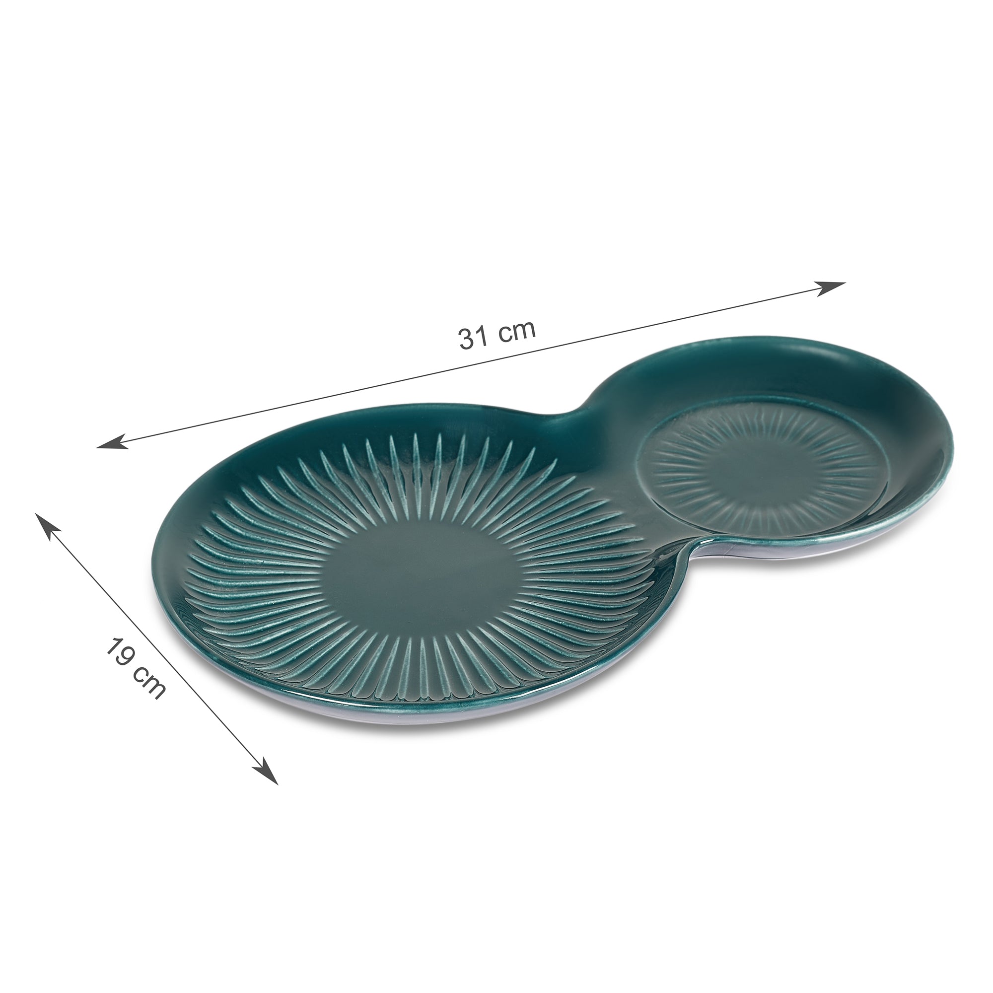 Ace Ceramic Soup Cup & Serving Platter Combo in Assorted Colour