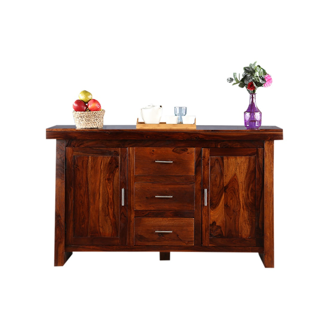 Austin Sheesham Wood(Rosewood) Storage Sideboard in Honey Colour