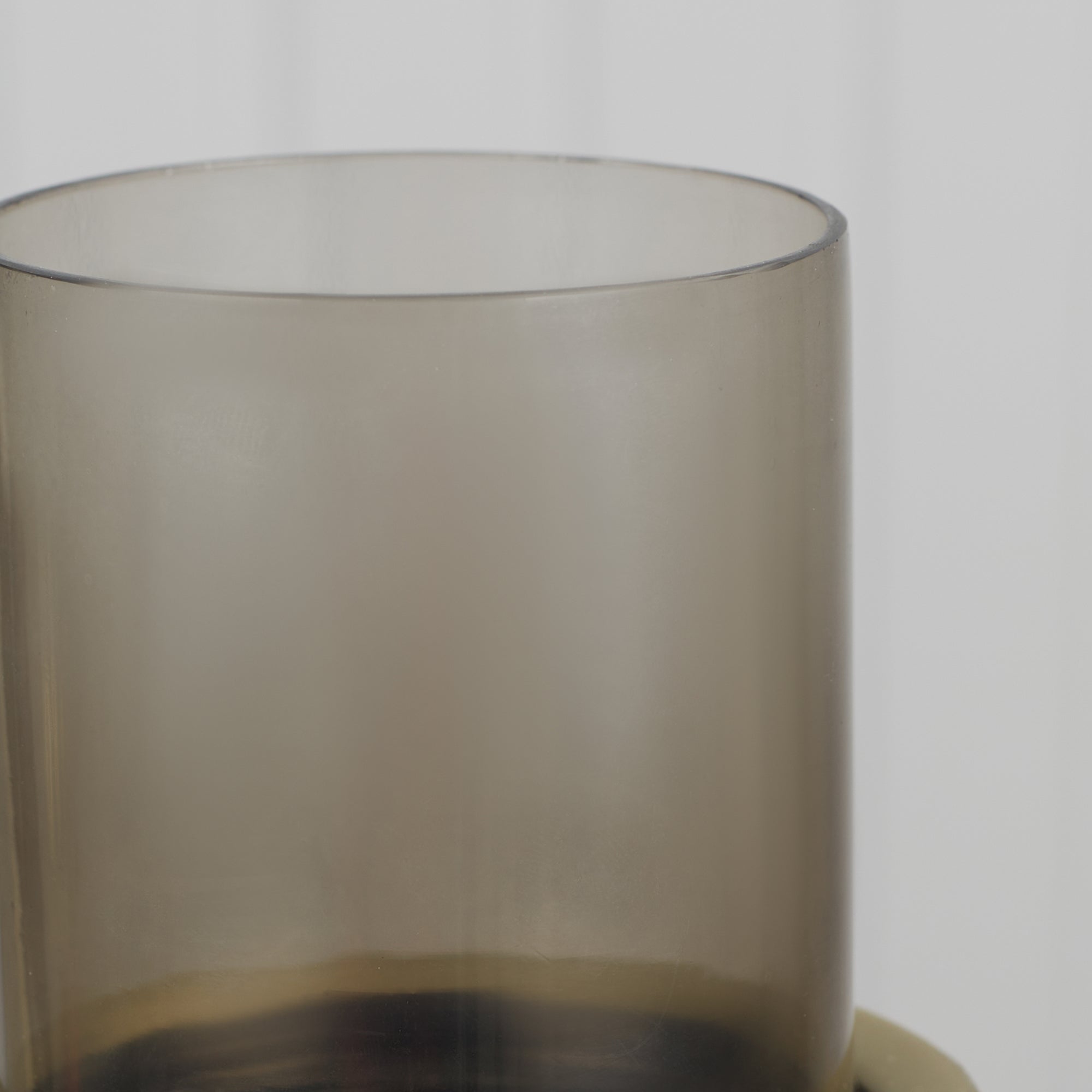Zeus Iron and Glass Ombre Conical Candle Holder 10x37 Cm in Antique Gold & Black Colour