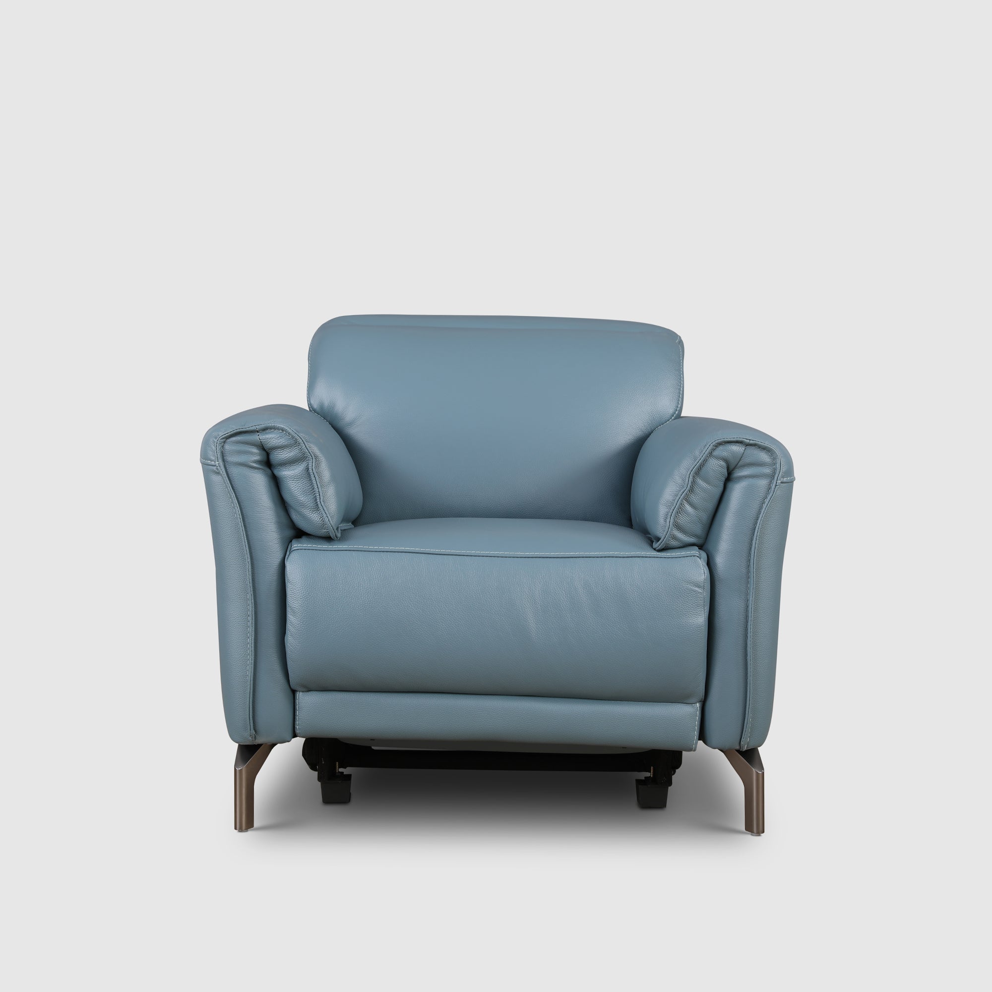 Emilia Half Leather Single Seater Electric Recliner in Blue Colour
