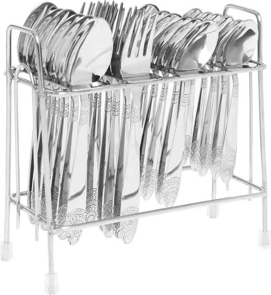 Kenwood Stainless steel 24 Pcs Cutlery Set With Stand in Silver Colour
