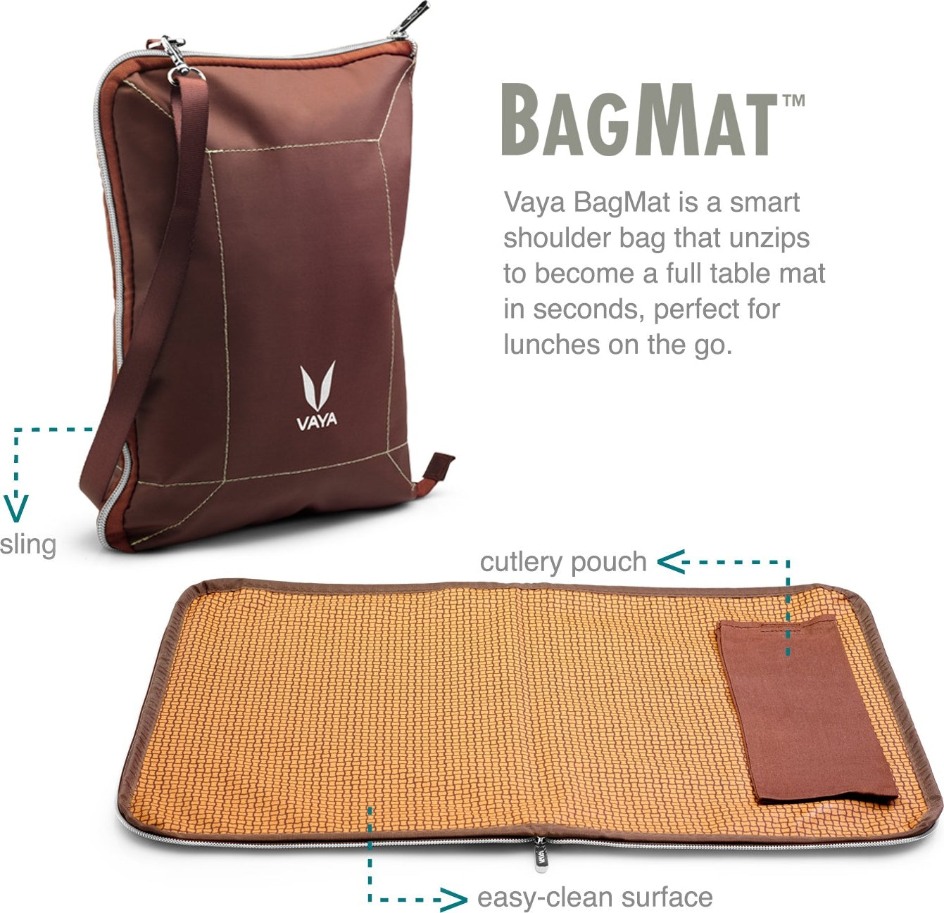 Cotton Twill Bagmat in Brown Colour