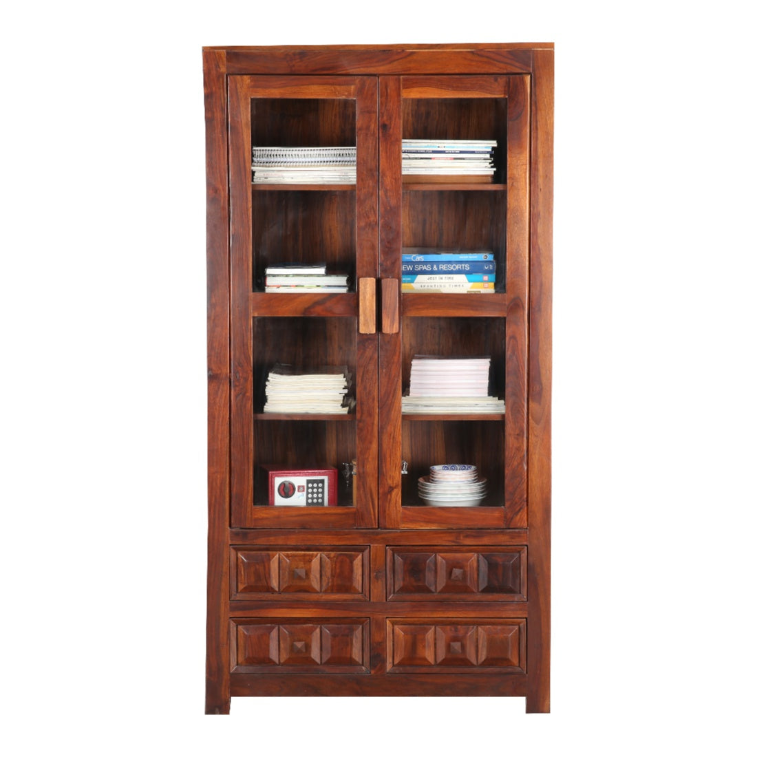Woodrow Sheesham Wood(Rosewood) Book Shelf in Honey Colour