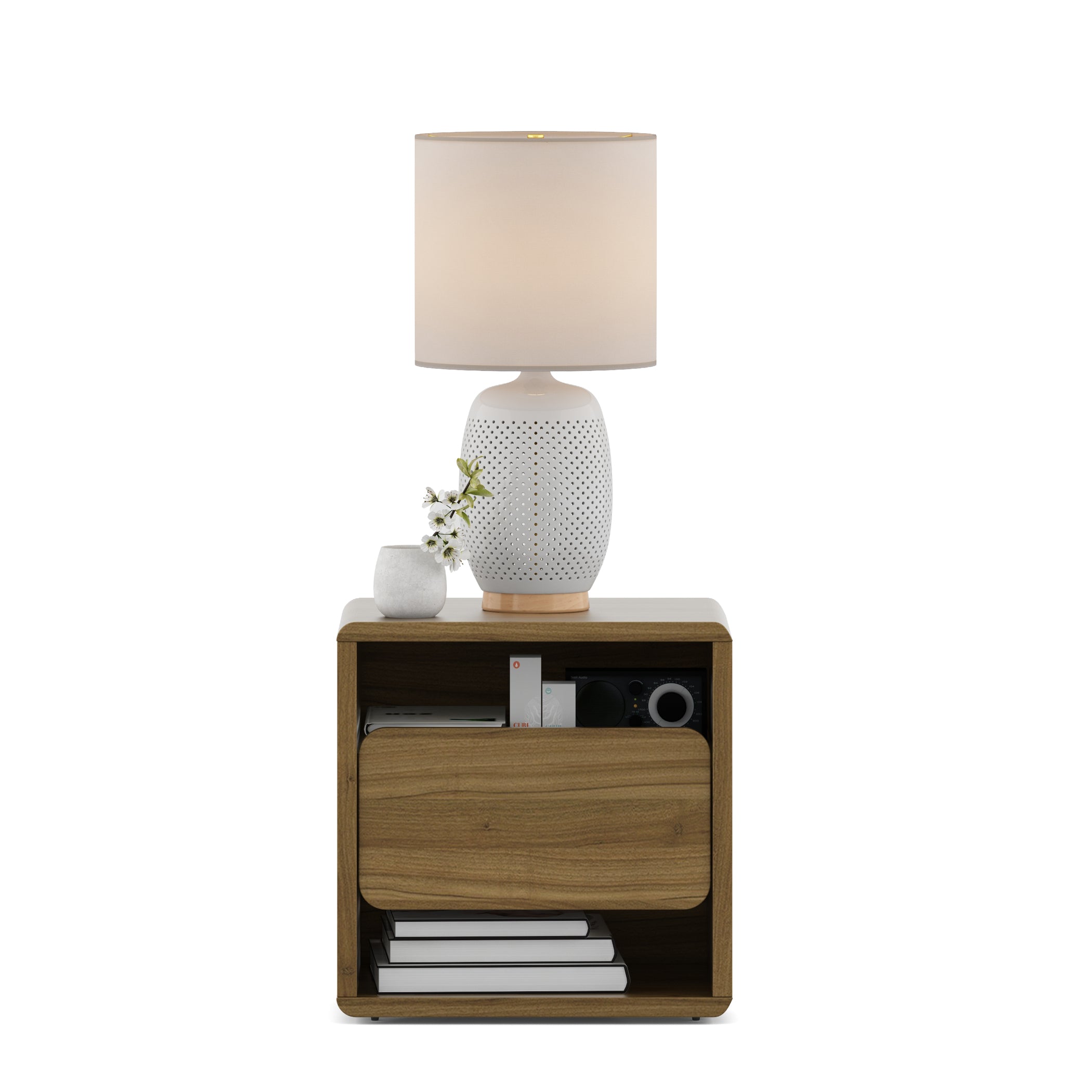 Freya Night Stand in Natural Teak Colour