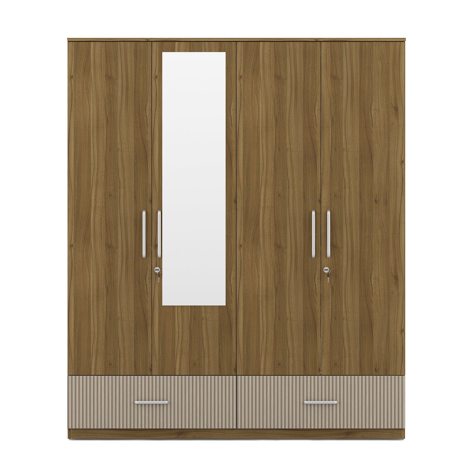 Diago Queen Bed Box Storage with Four Door Wardrobe Set