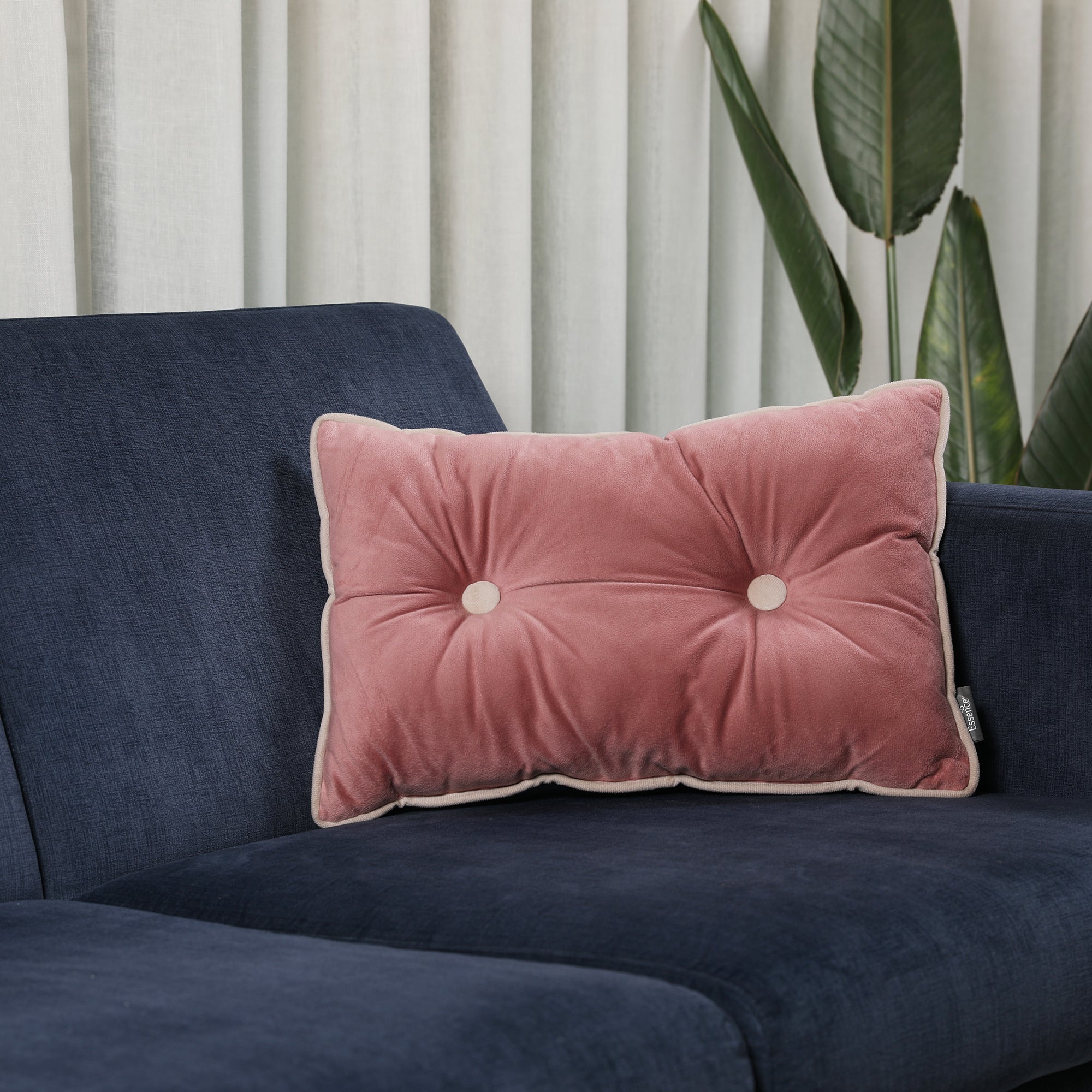 Velvet Solid Dori Filled Cushion Rose, 30X45cm