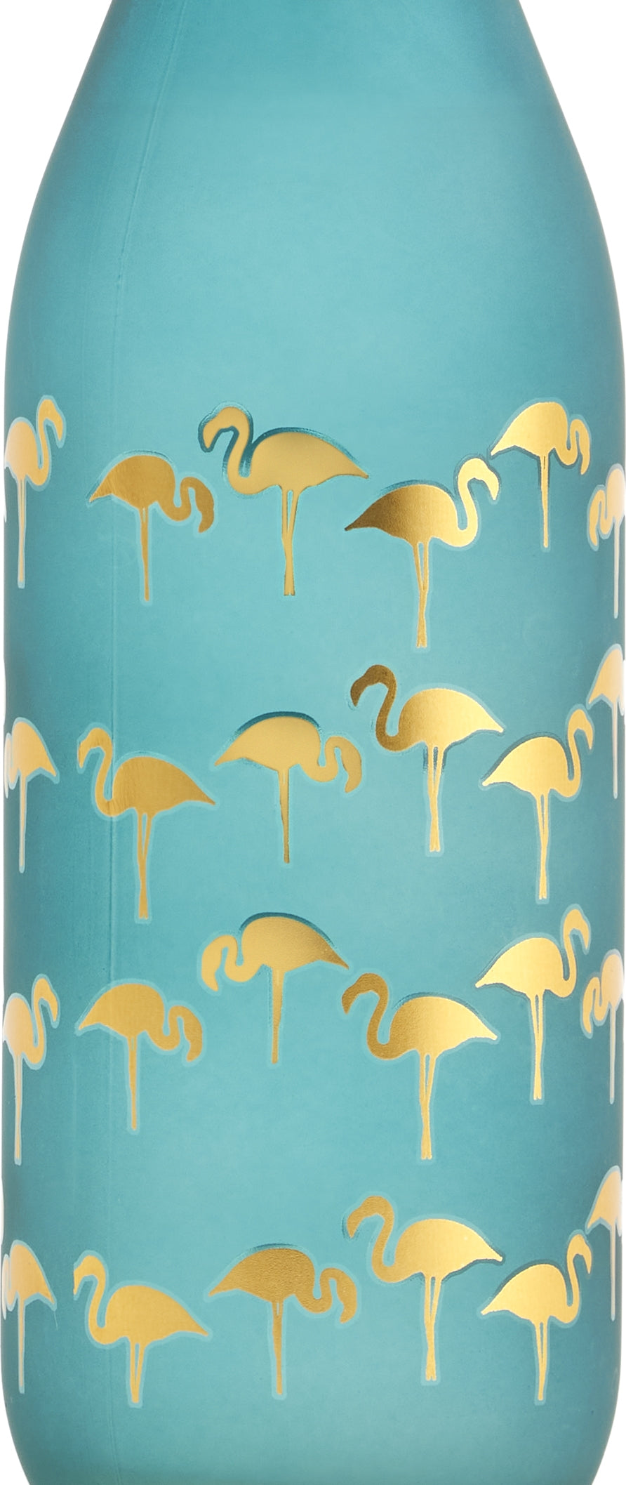 Bahamas Glass Teal Frosted Gold Bottle 1L in Teal Colour