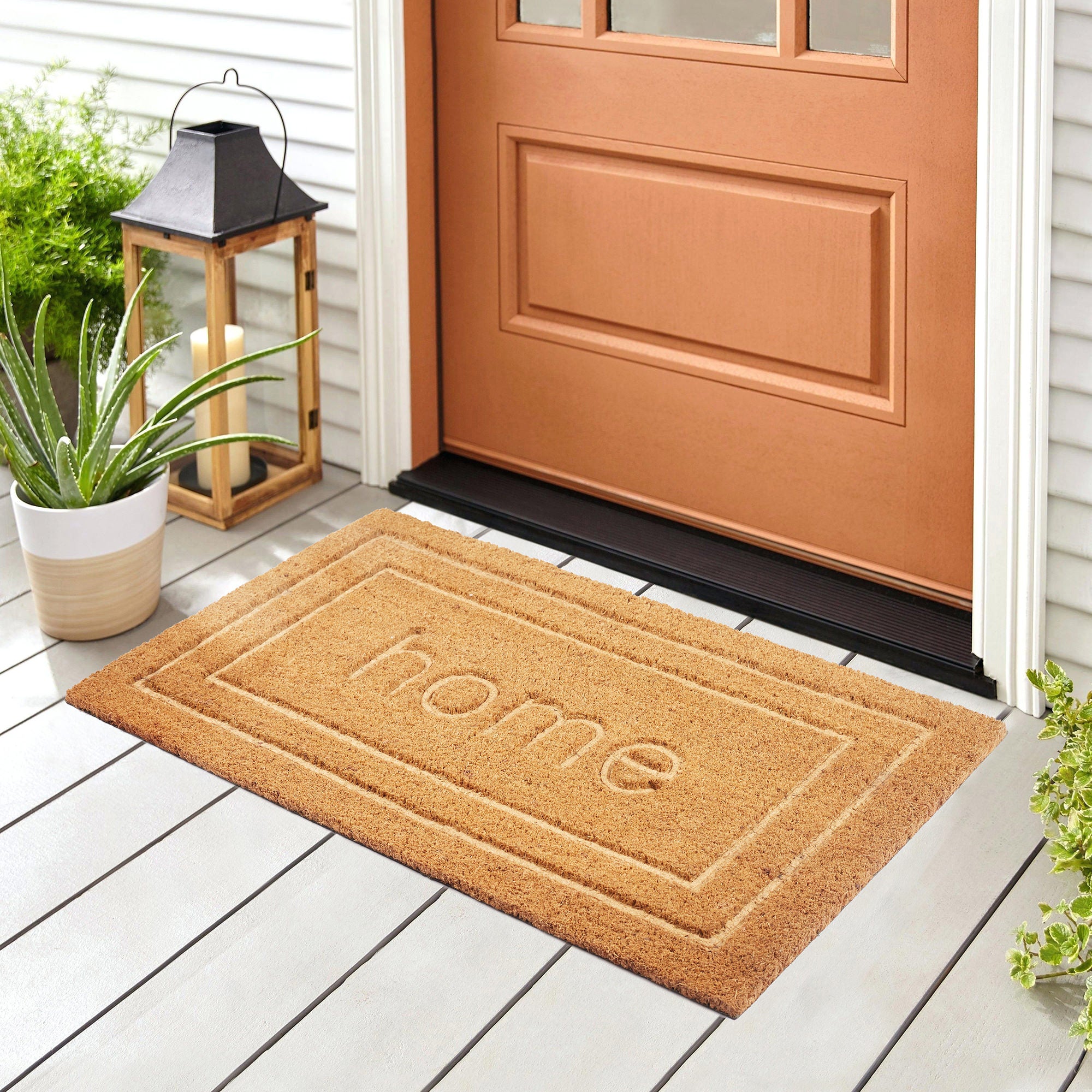 Natura  Home Embossed Coir Doormat 45x75 CM in Natural Colour