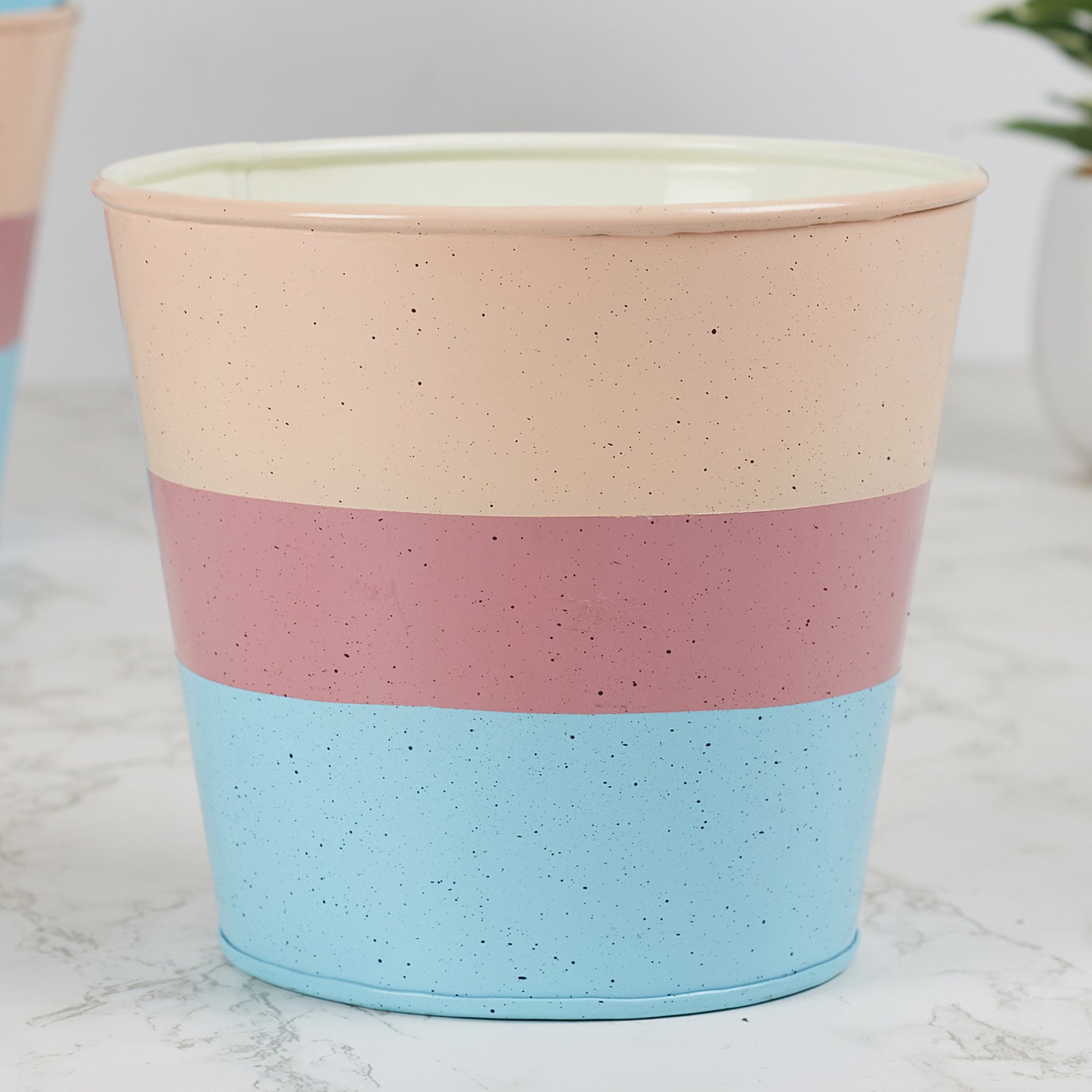Pep Pop Metal Multi Band Planter 14Cm in Blush Colour