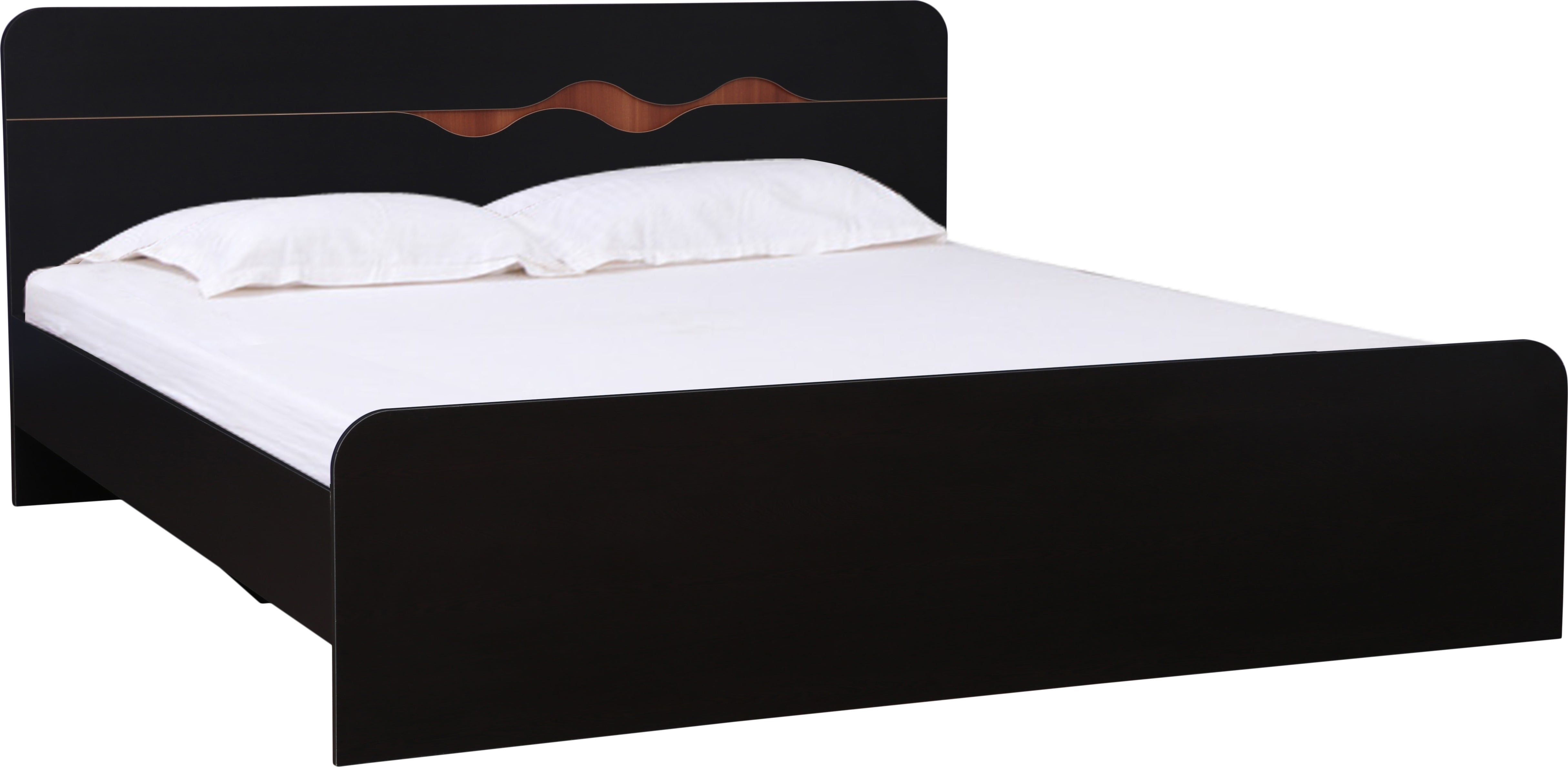 Swirl Queen bed without storage in Dark Oak Colour