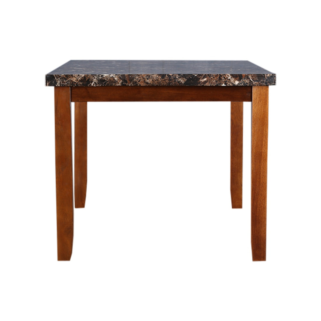 Eden Marble Finish Top 4 Seater Dining Table in Brown Colour