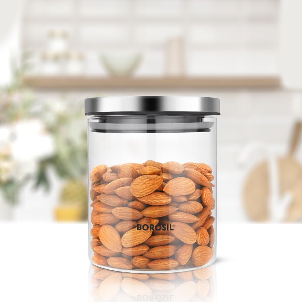 Borosil Classic Glass Jar 600Ml