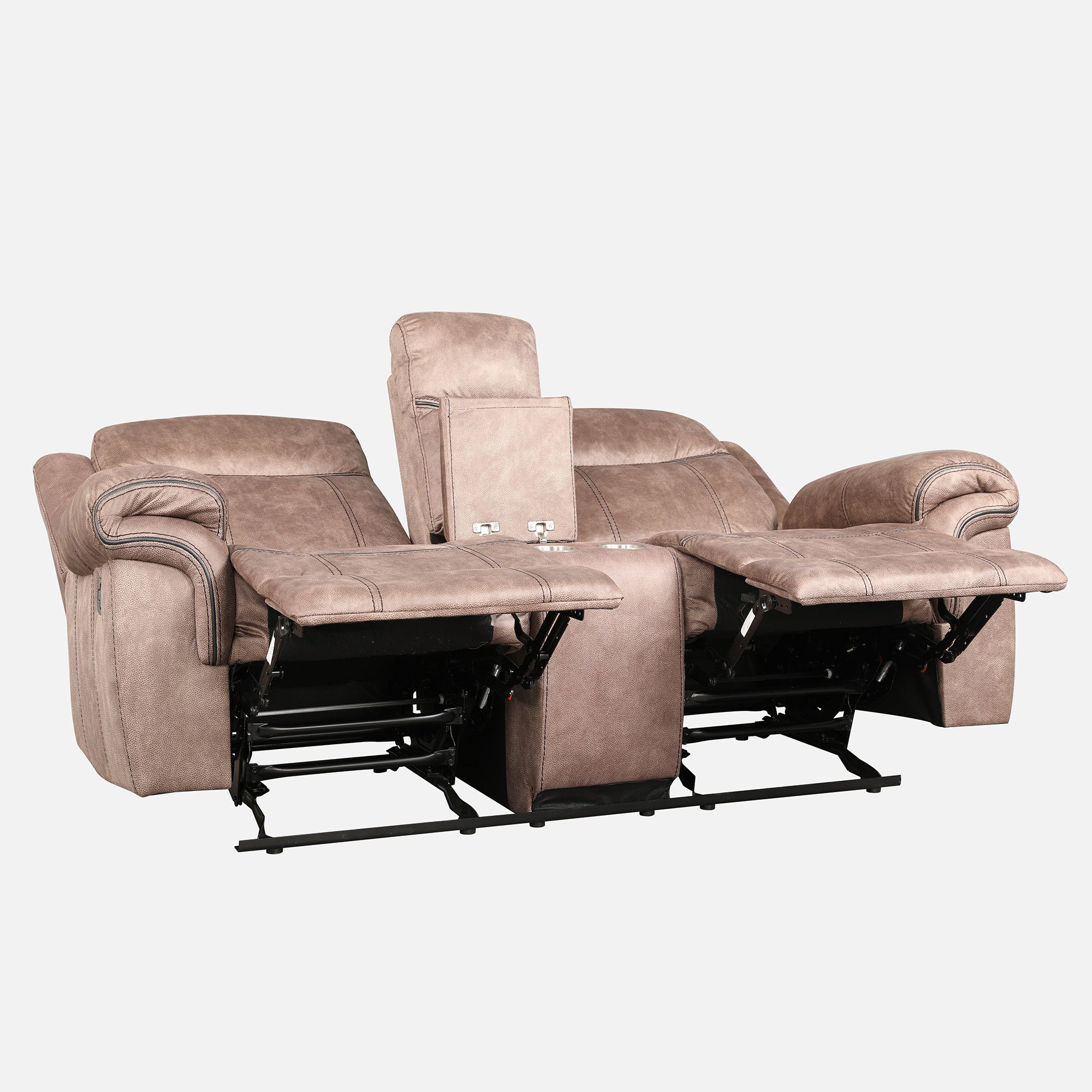 Enfield Fabric 2 Seater Recliner in Brown Colour