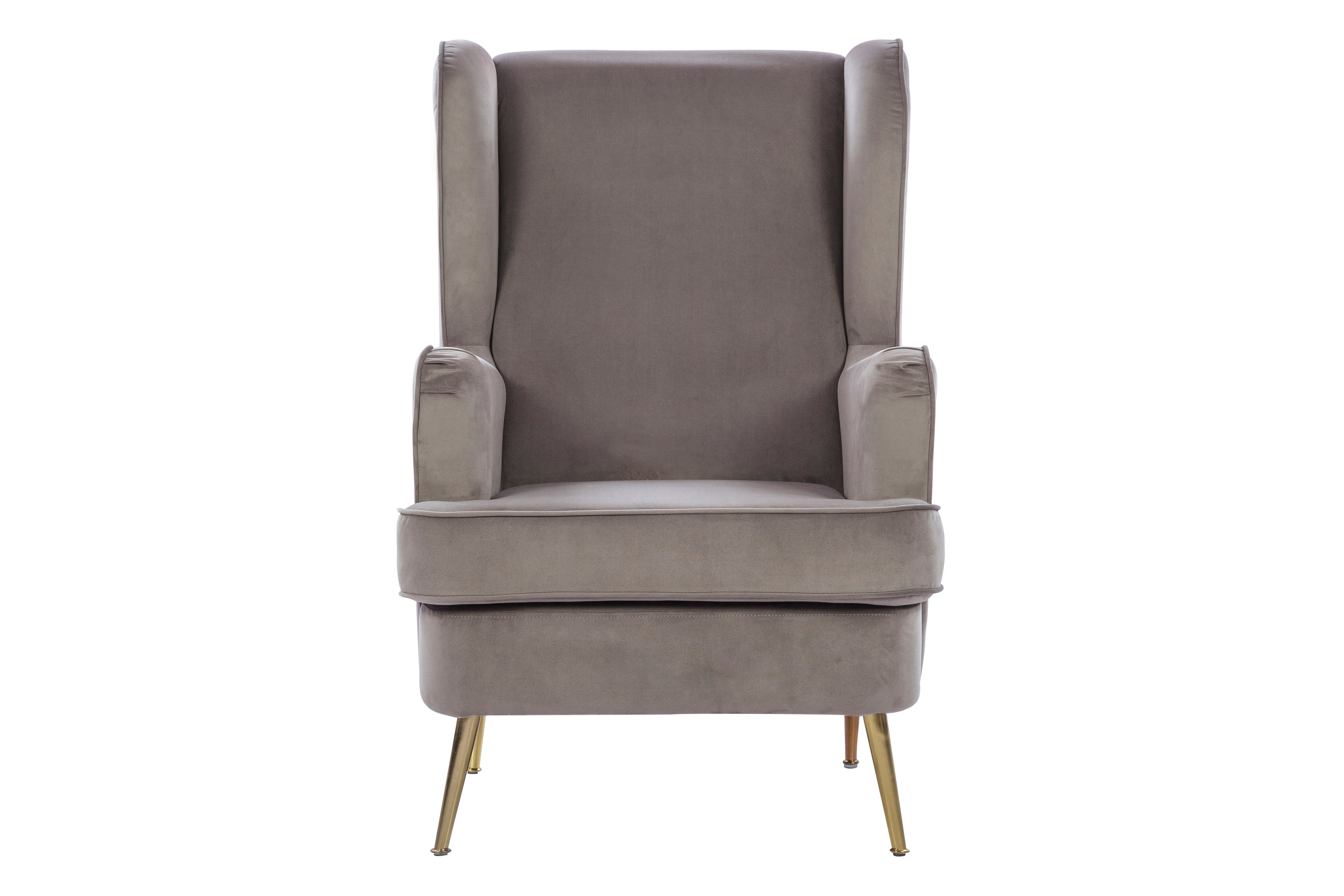 Charm Velvet Arm Chair in Dark Grey Colour
