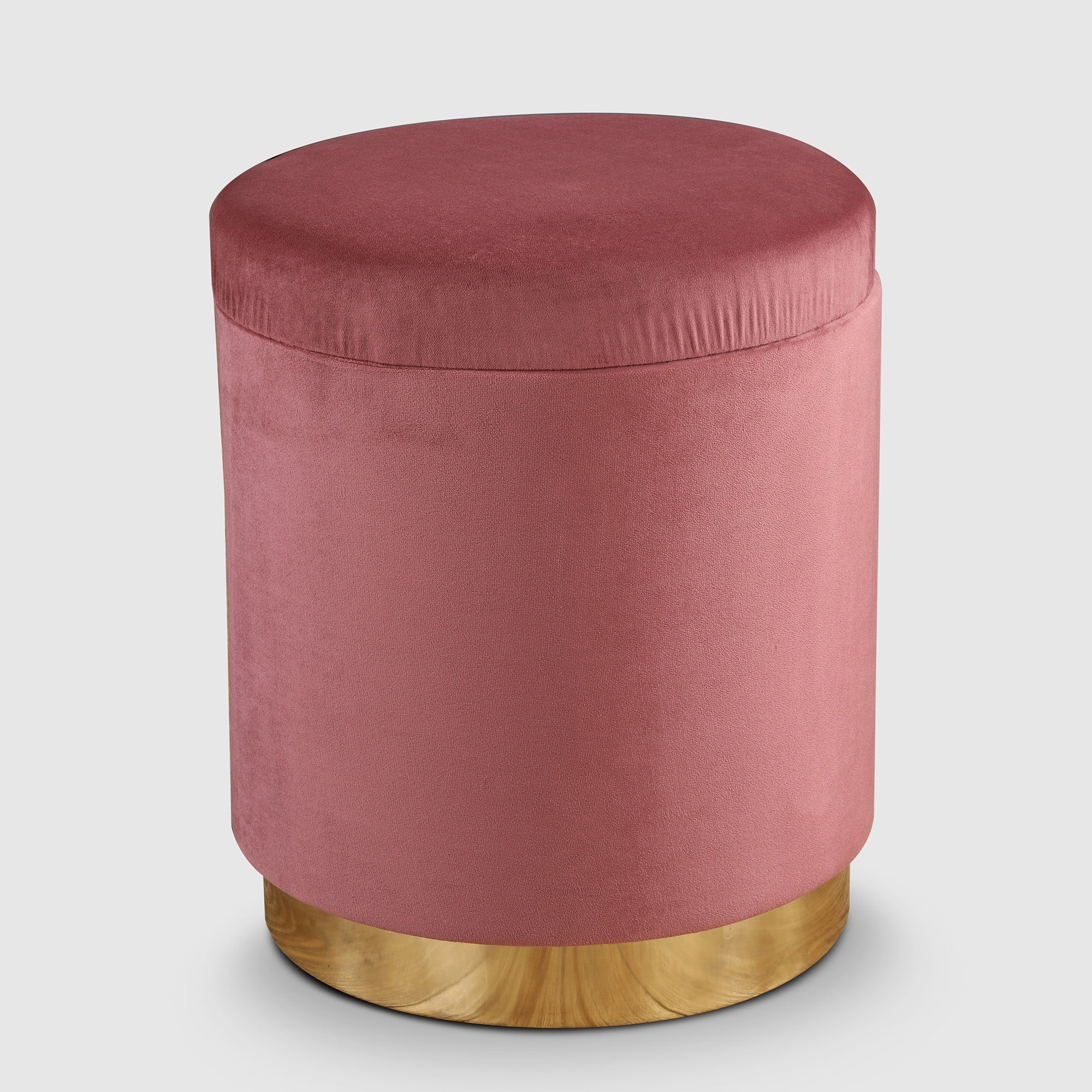 Barrel Fabric Ottomans in Blush Colour