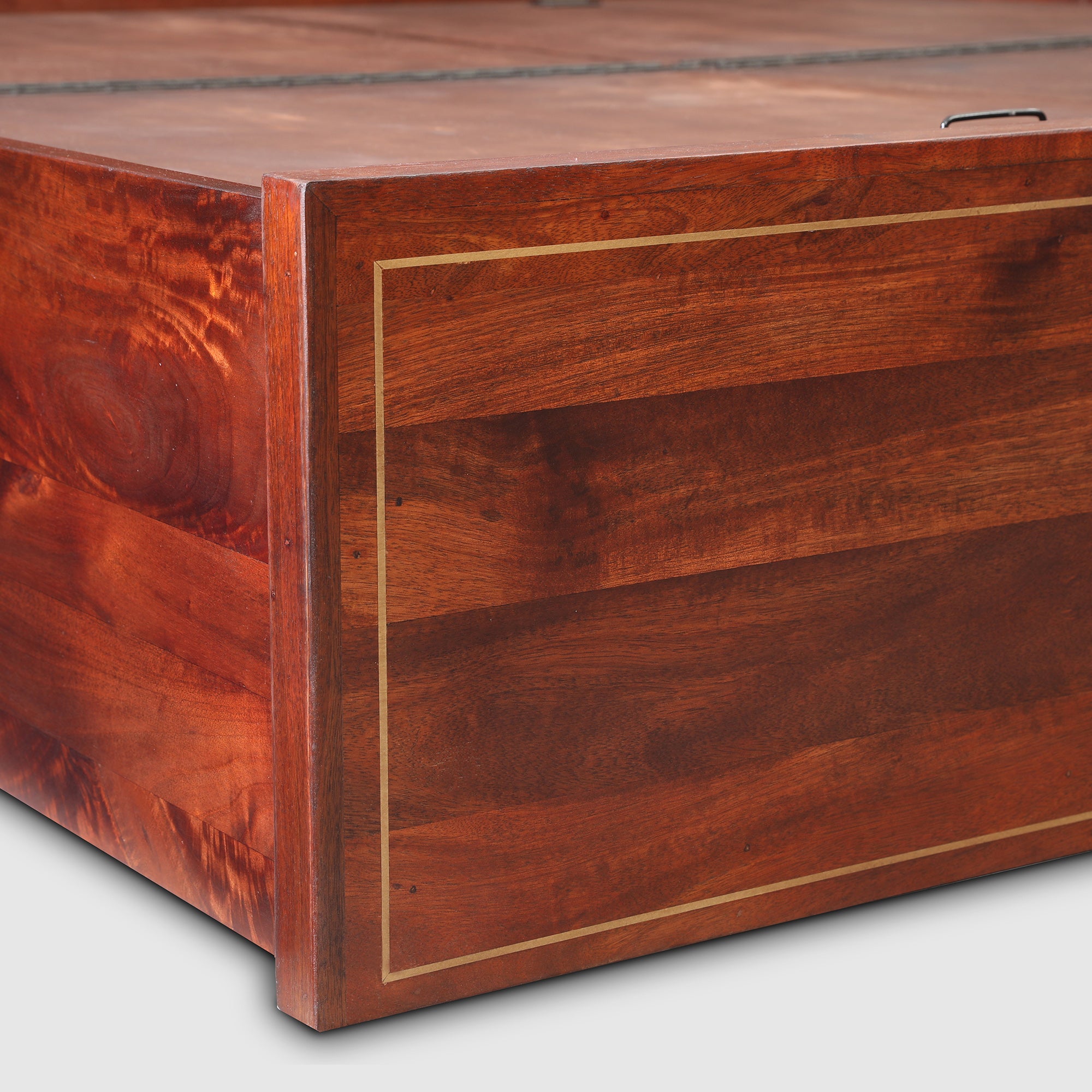 Phoolkari Sheesham Wood Queen Bed in Honey Finish Colour