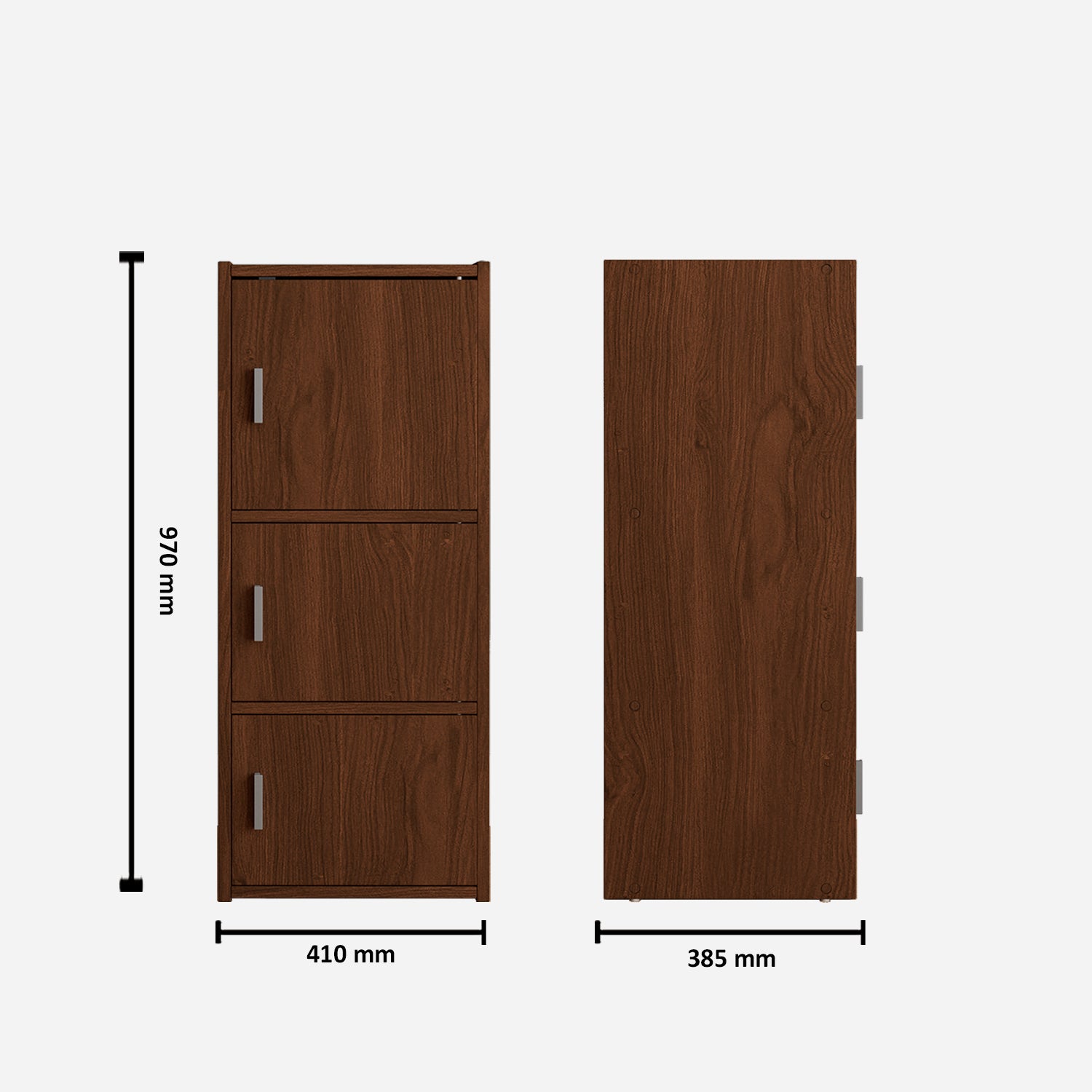 Albert Engineered Wood 3 Tier Cabinet in Oak Colour