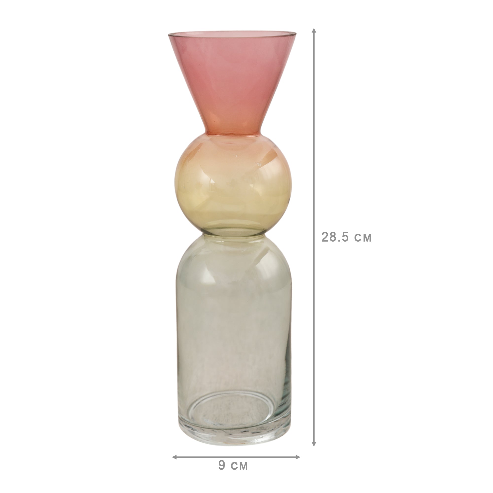 Monique Pop Glass Vase 29Cm in Multi Colour