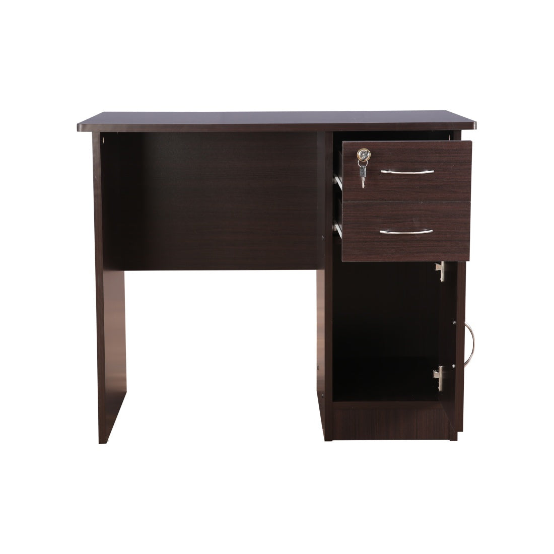 Simply Engineered Wood Study Table with 3 Drawer in Walnut Colour