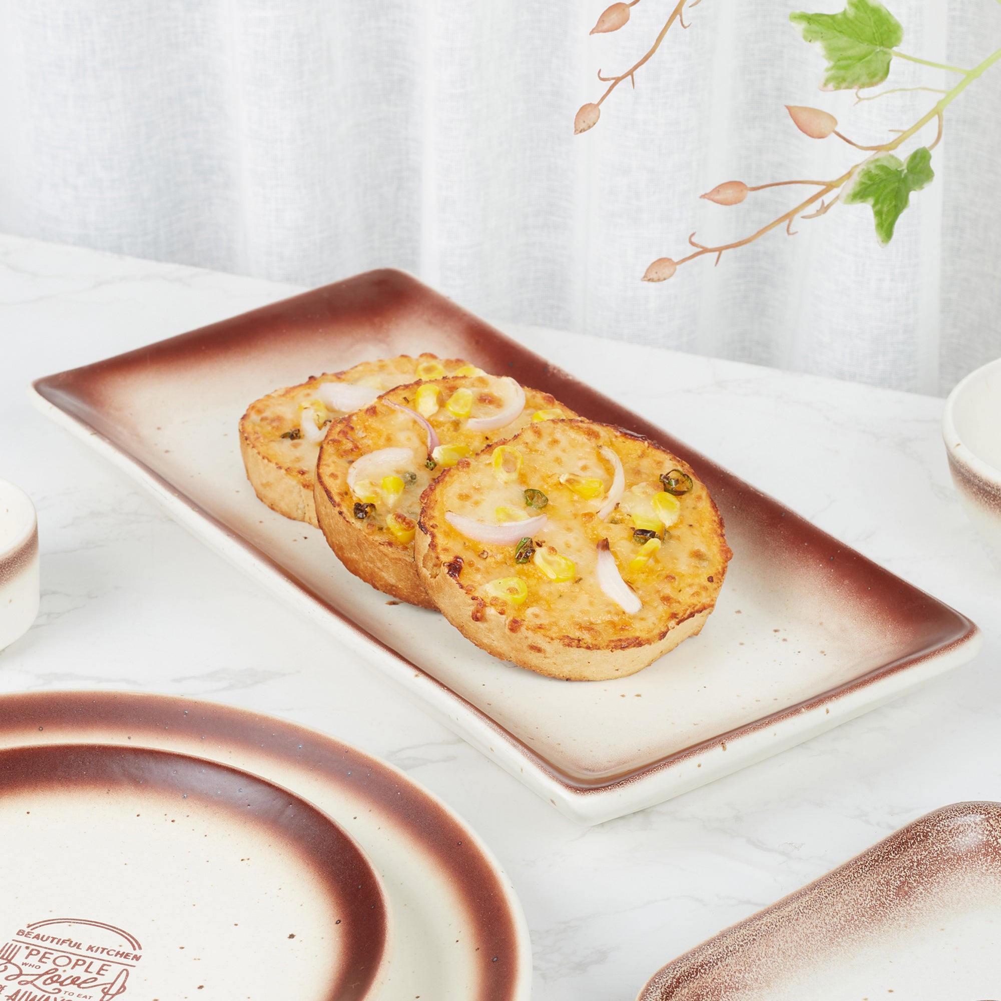 Beautiful Kitchen Studio Pottery Stoneware Serving Platter in Beige Colour
