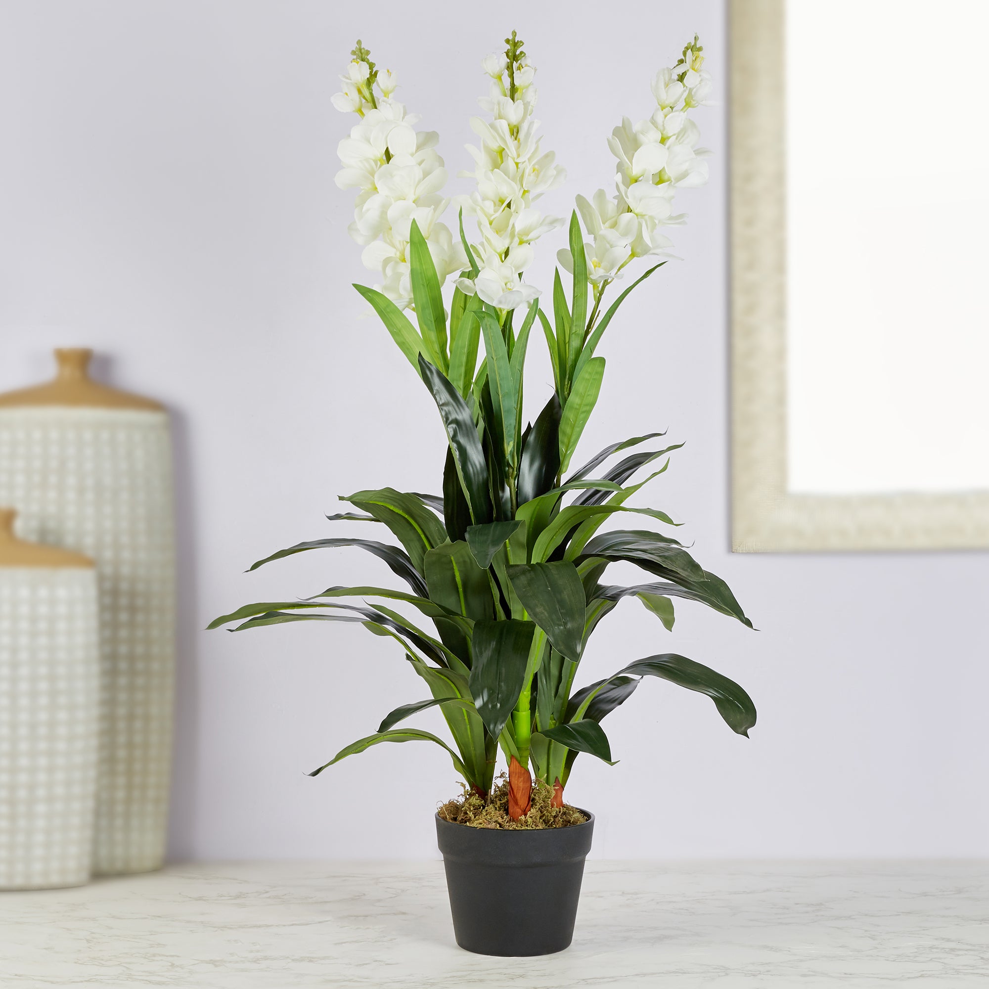 Ilana Artificial Cordate Potted Plant 90Cm in White Colour