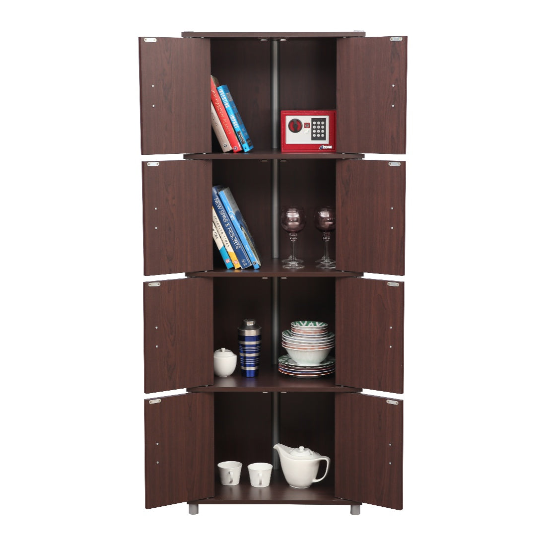 Jacob Engineered Wood Multipurpose Cabinet in Cherry Brown Colour