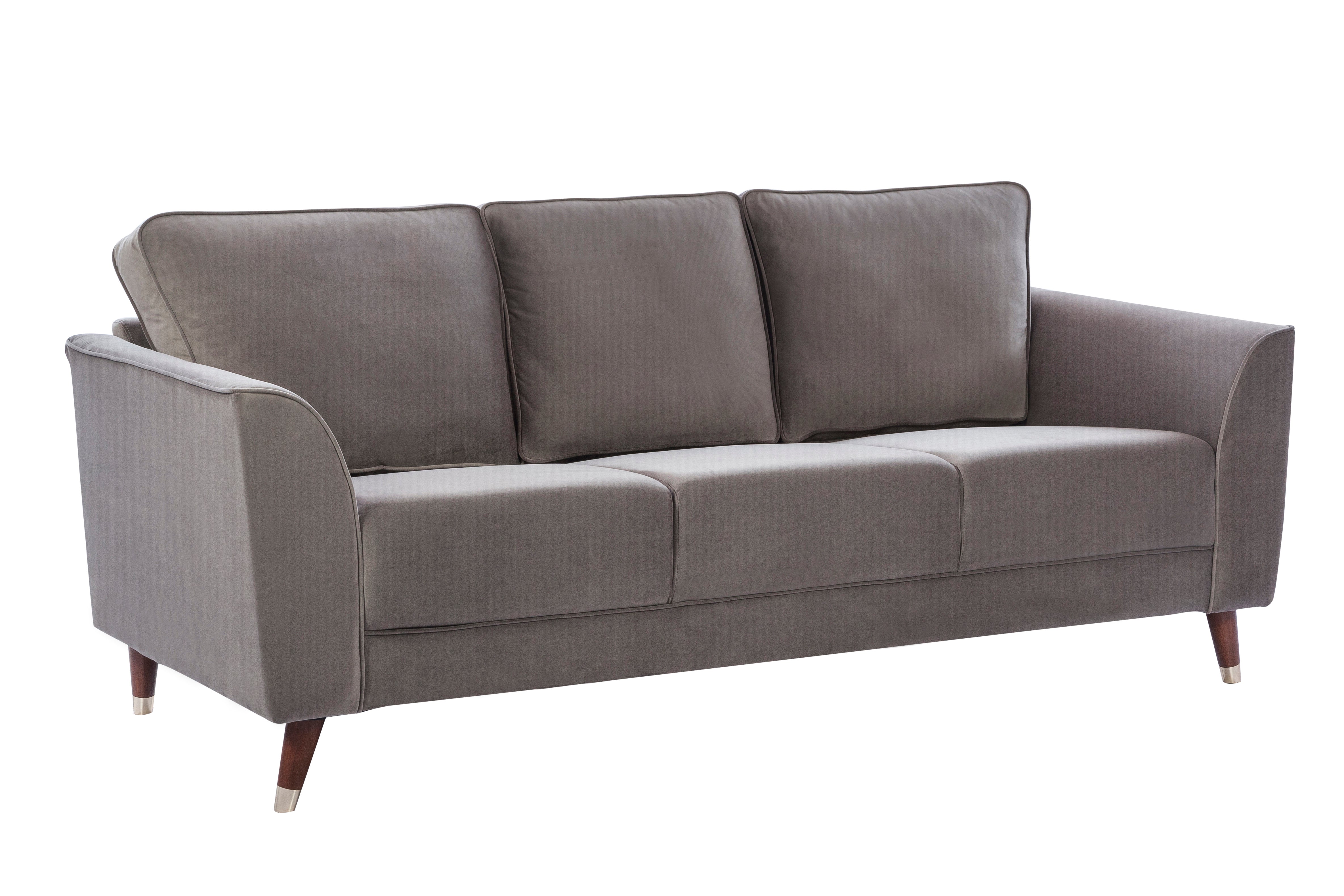 Magnific Velvet Three Seater Sofa in Dark Grey Colour