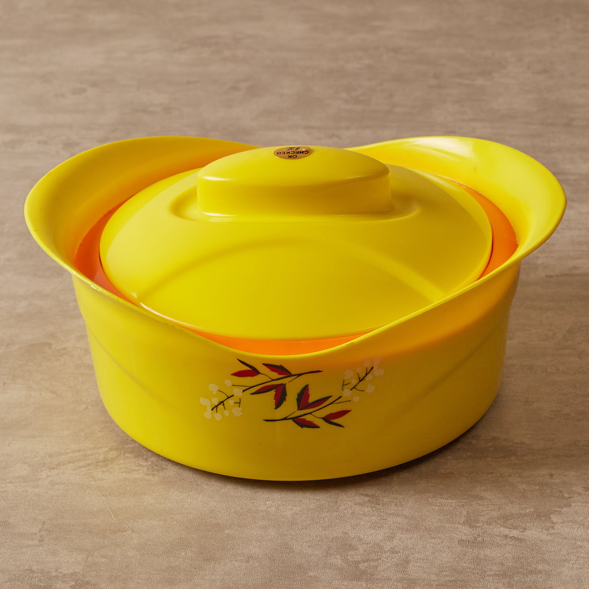 Fiesta Plastic and Stainless Steel Duo Double-Wall Insulated Casserole Set Of 2 in Yellow Colour
