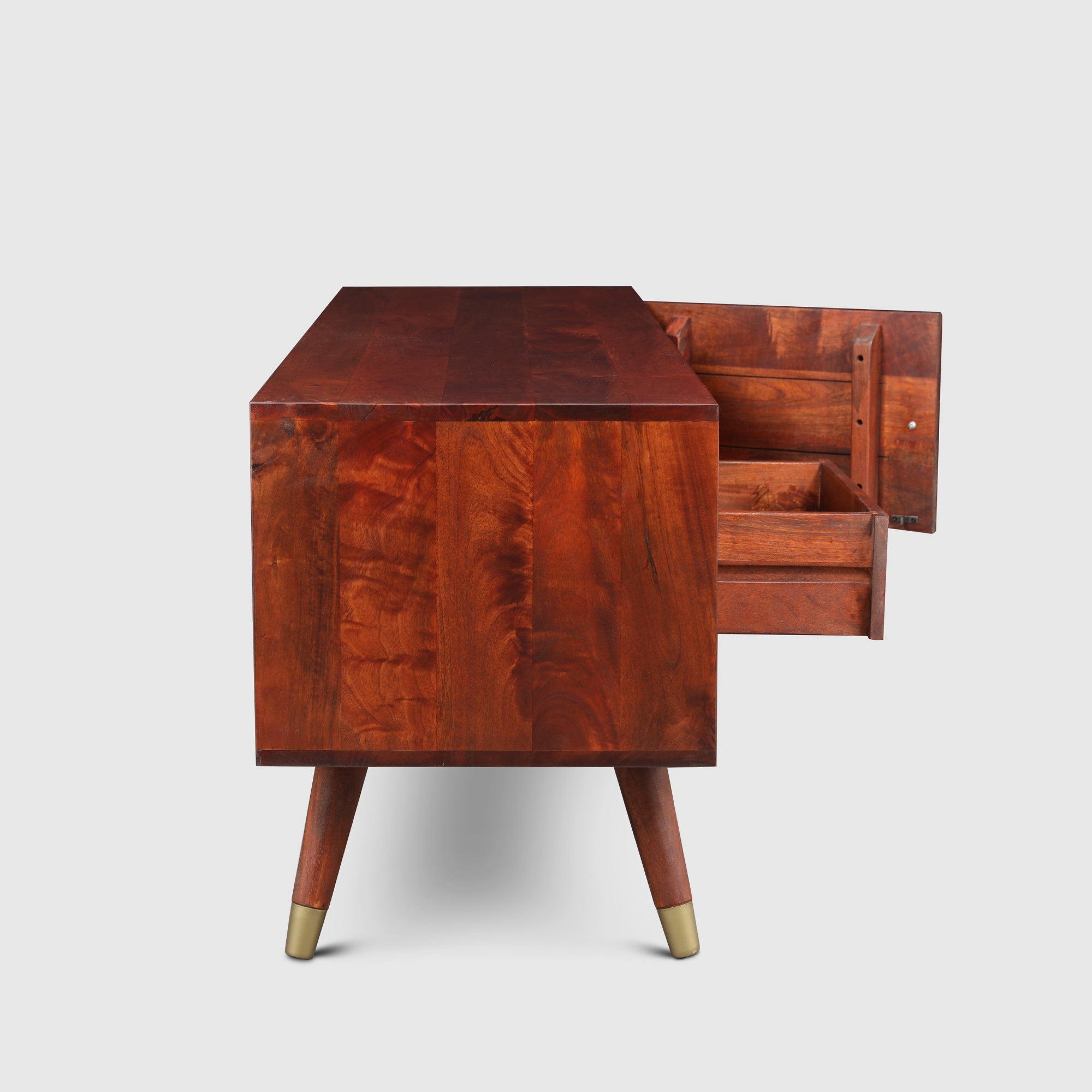Phoolkari Full Height TV Unit in Honey Finish Colour