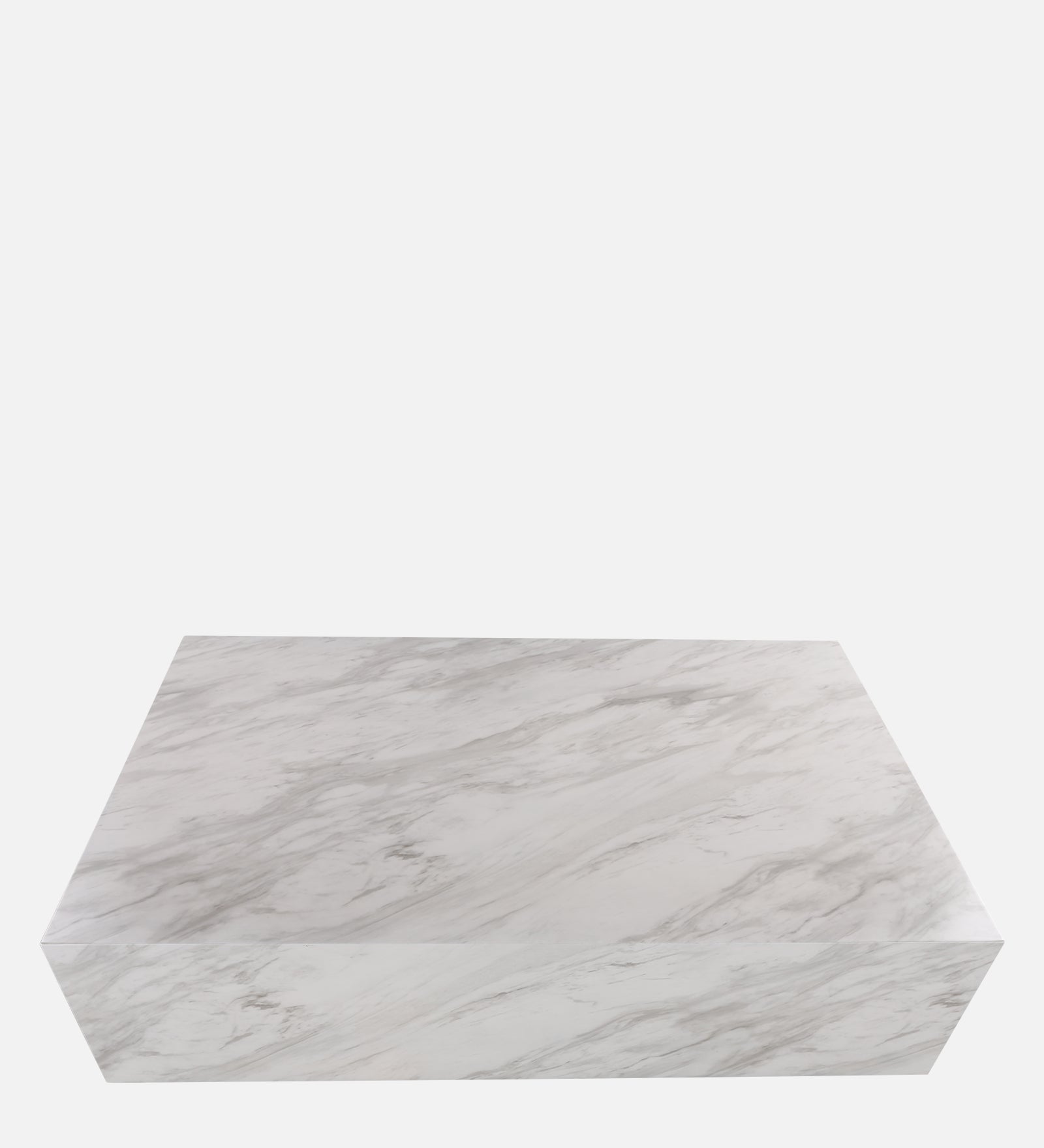 Garnet Marble Finish Center Table in White Colour