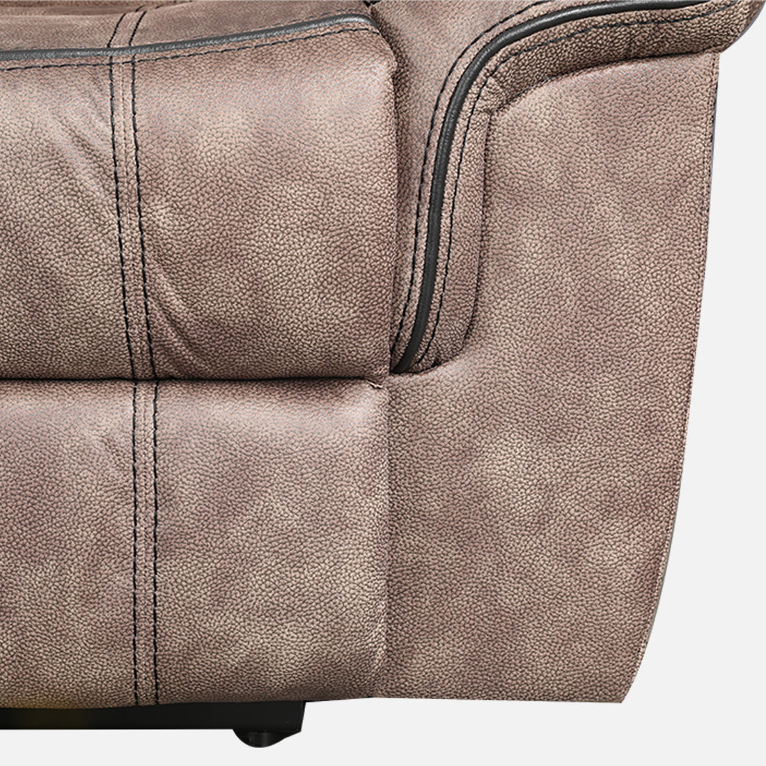Enfield Fabric Lounger With Recliner in Brown Colour
