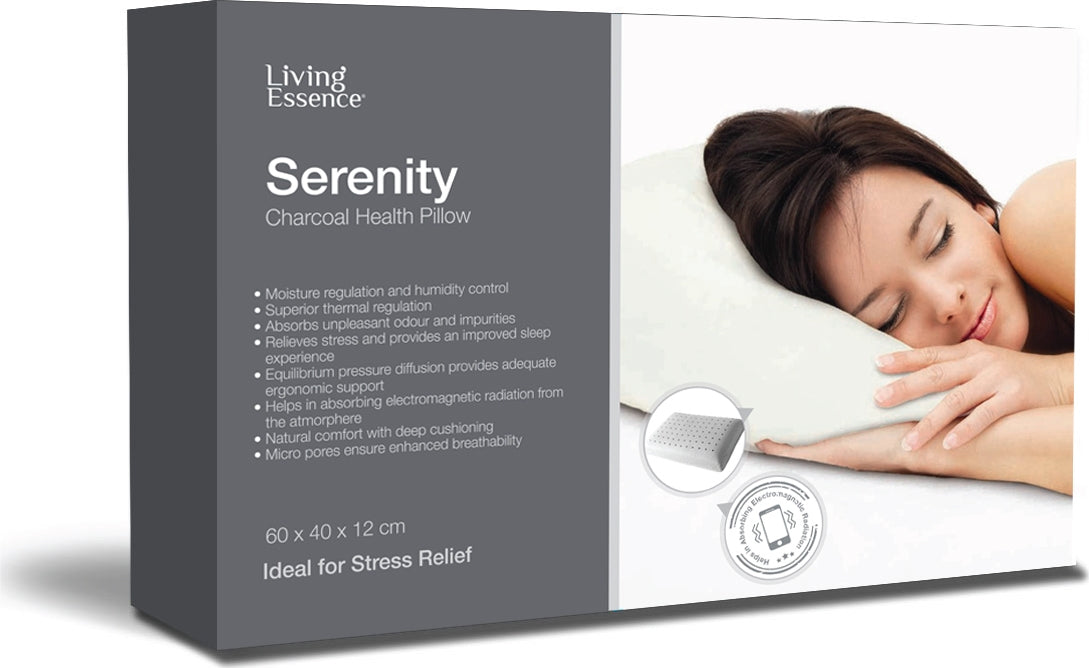 Serenity Memory Foam Charcoal Pillow 60X40X12 Cms in Charcoal Colour