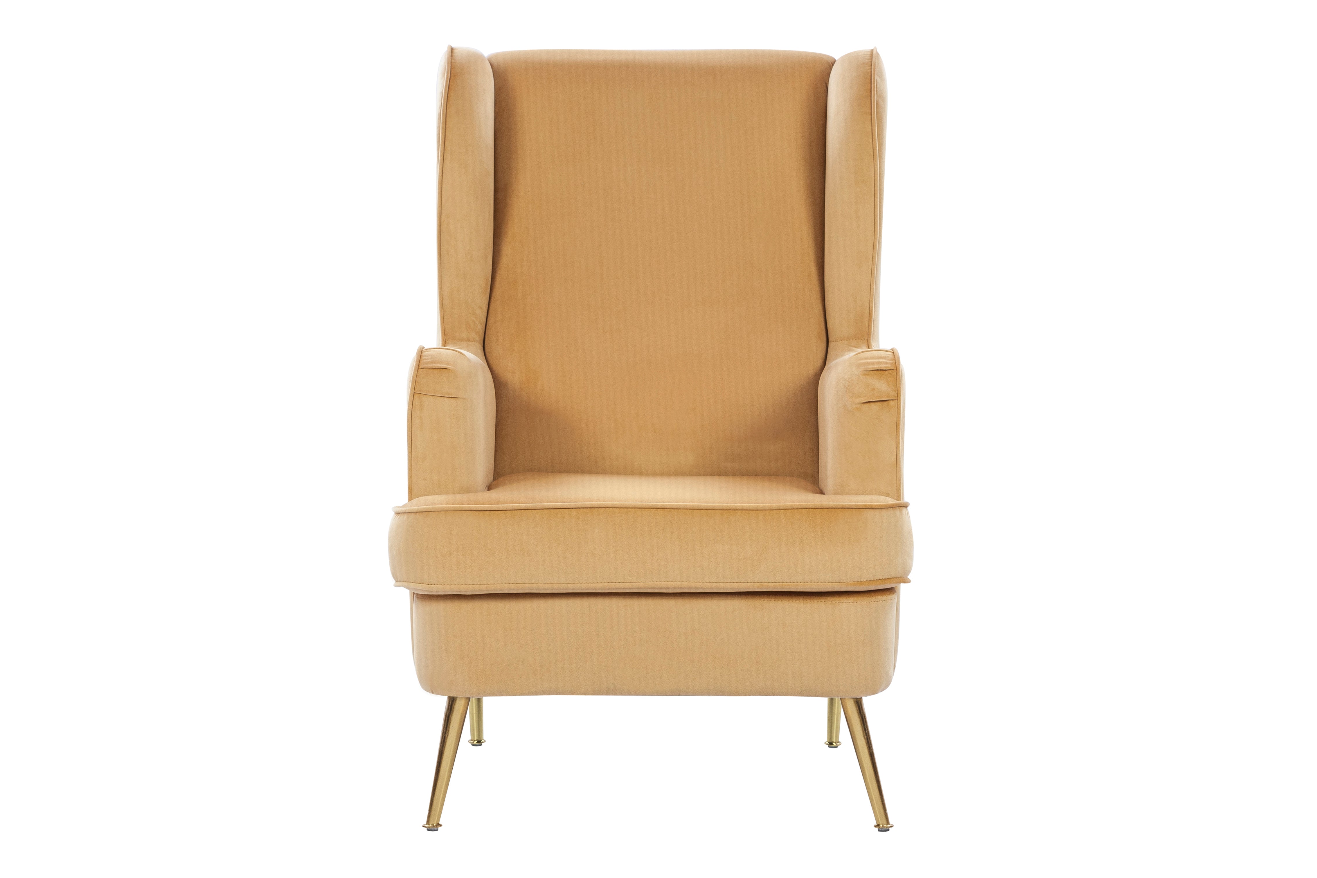 Charm Velvet Arm Chair in Dark Mustard Colour