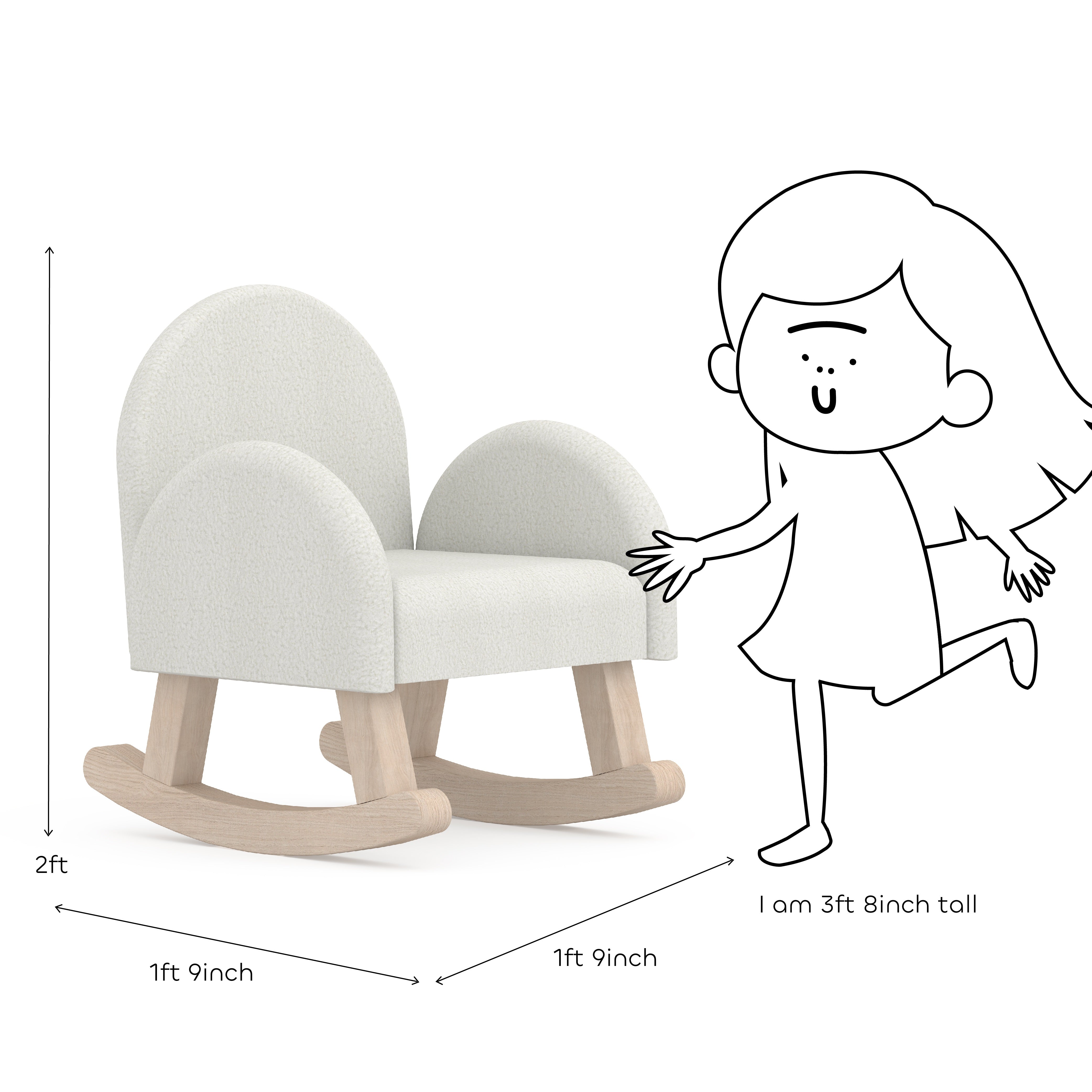 Rockabye Kids Rocking Chair in Frosty White Colour