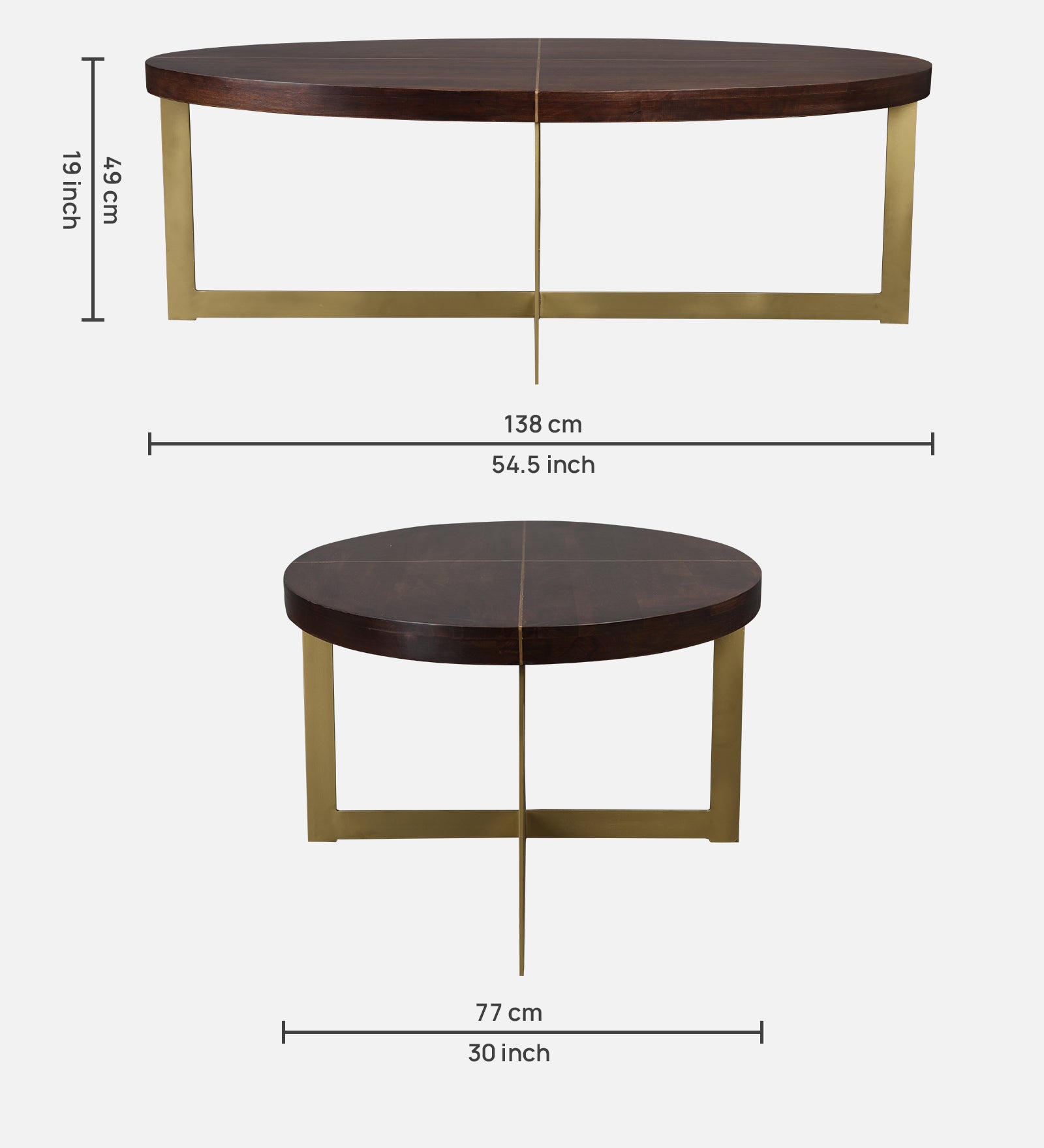 Augustin Solid Wood Center Table in Walnut Colour