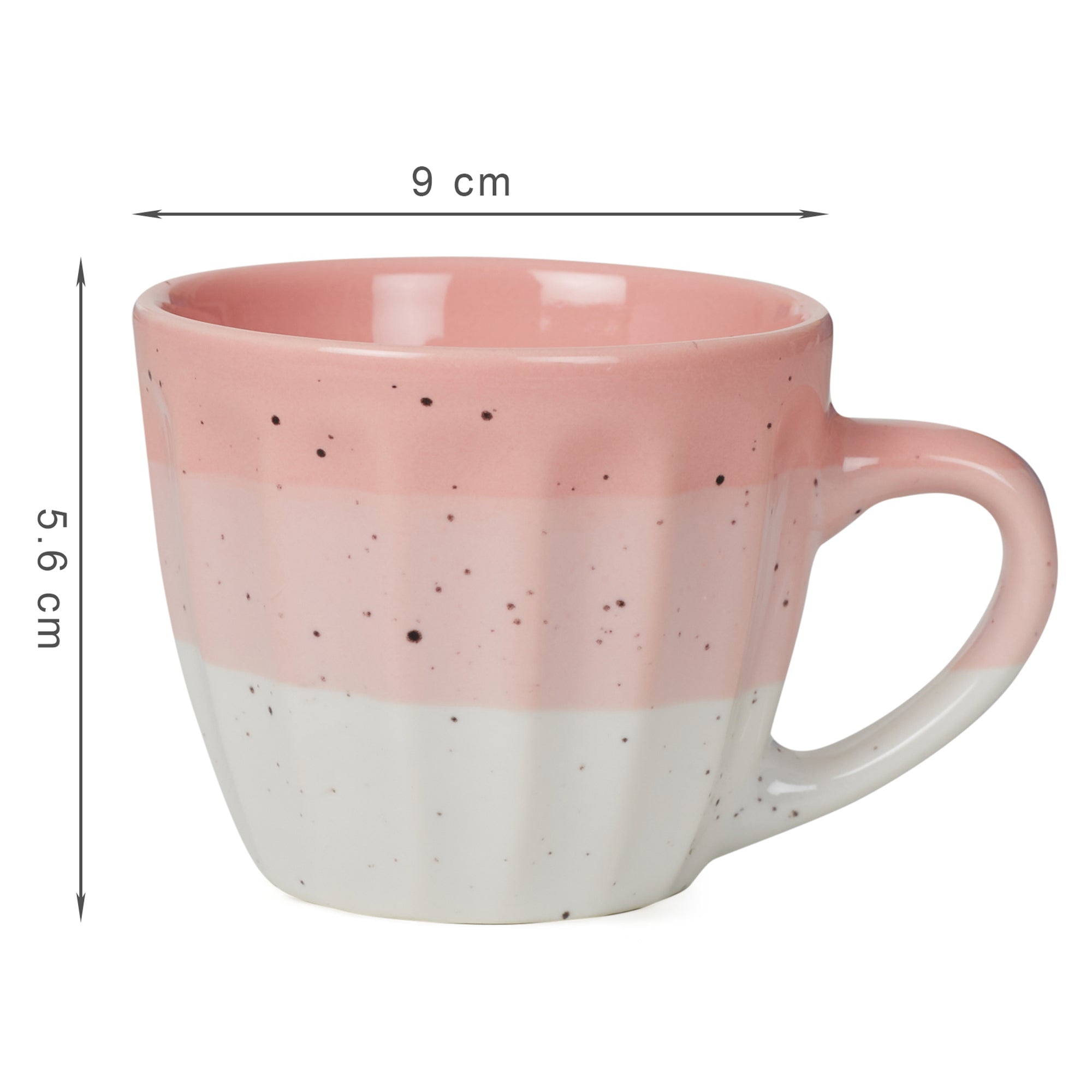 Emilia Ceramic Tea/Espresso Mug 100ml Set of 4 in Dusky Pink Colour